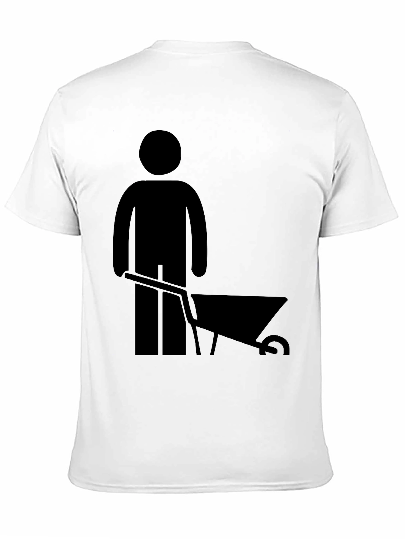 Wheelbarrow Man Graphic Tee - Black Cotton T-Shirt