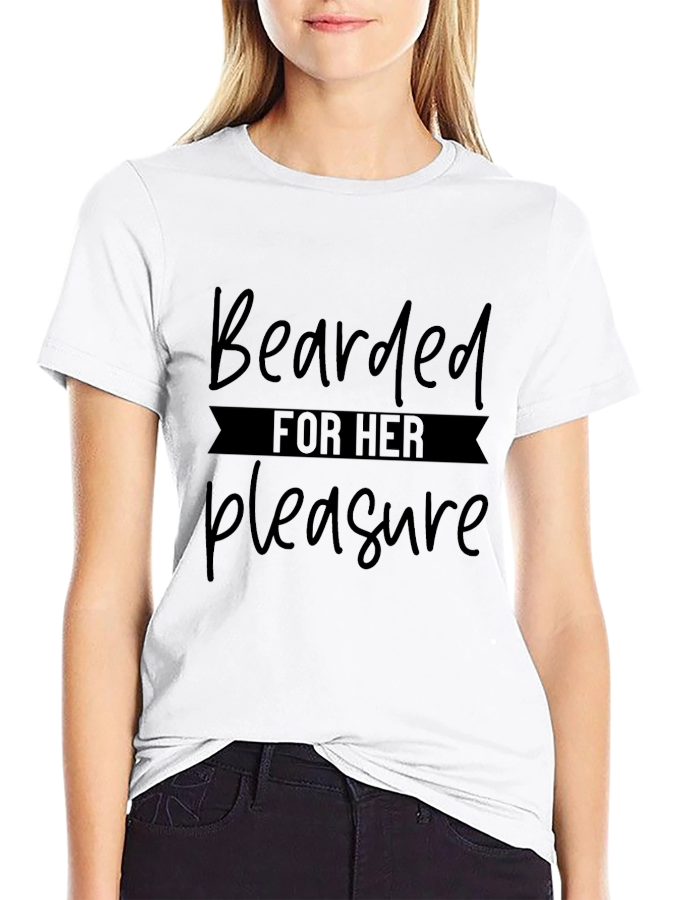 Bearded For Her Pleasure Graphic Tee - Black