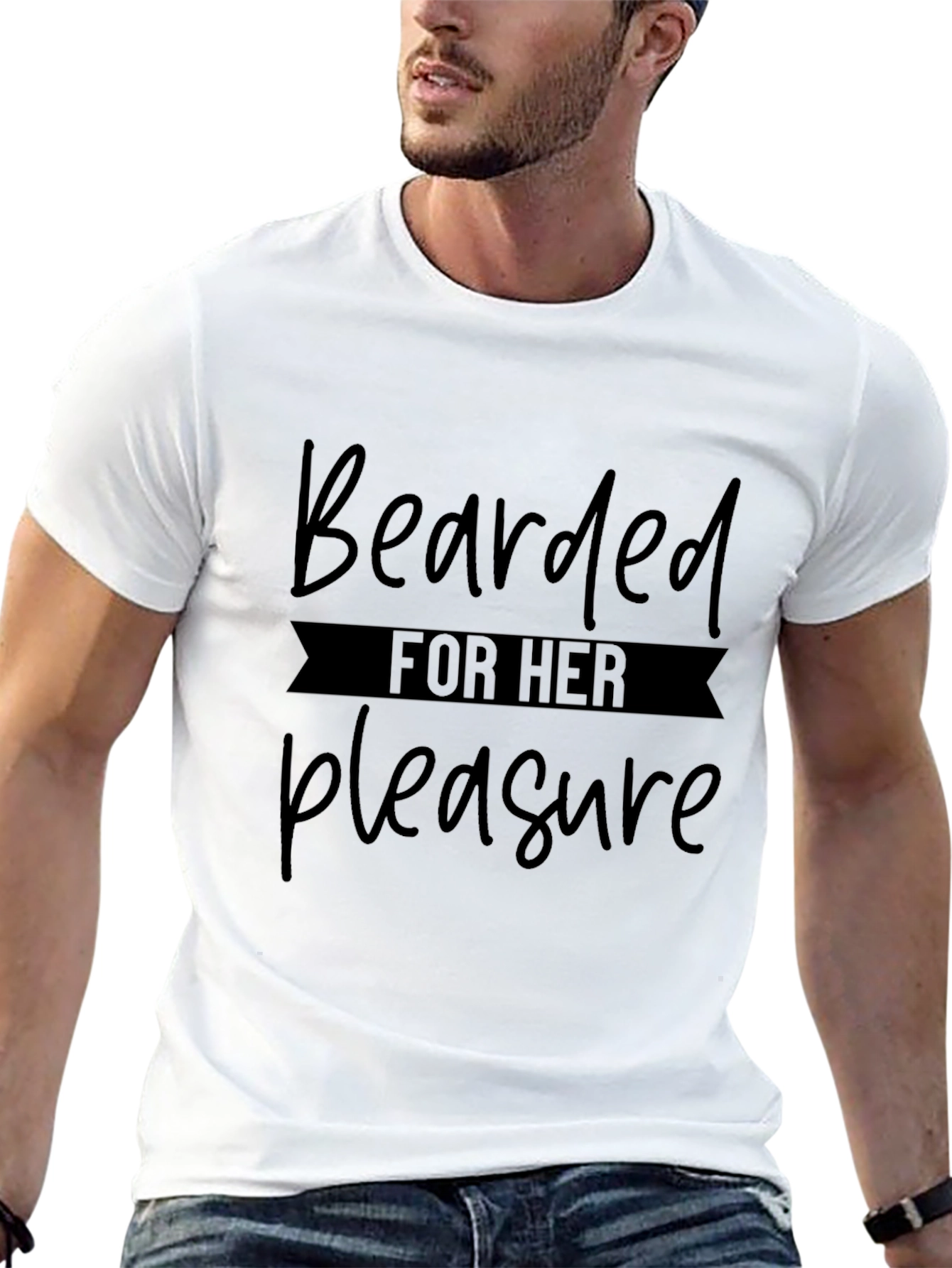 Bearded For Her Pleasure Graphic Tee - Black