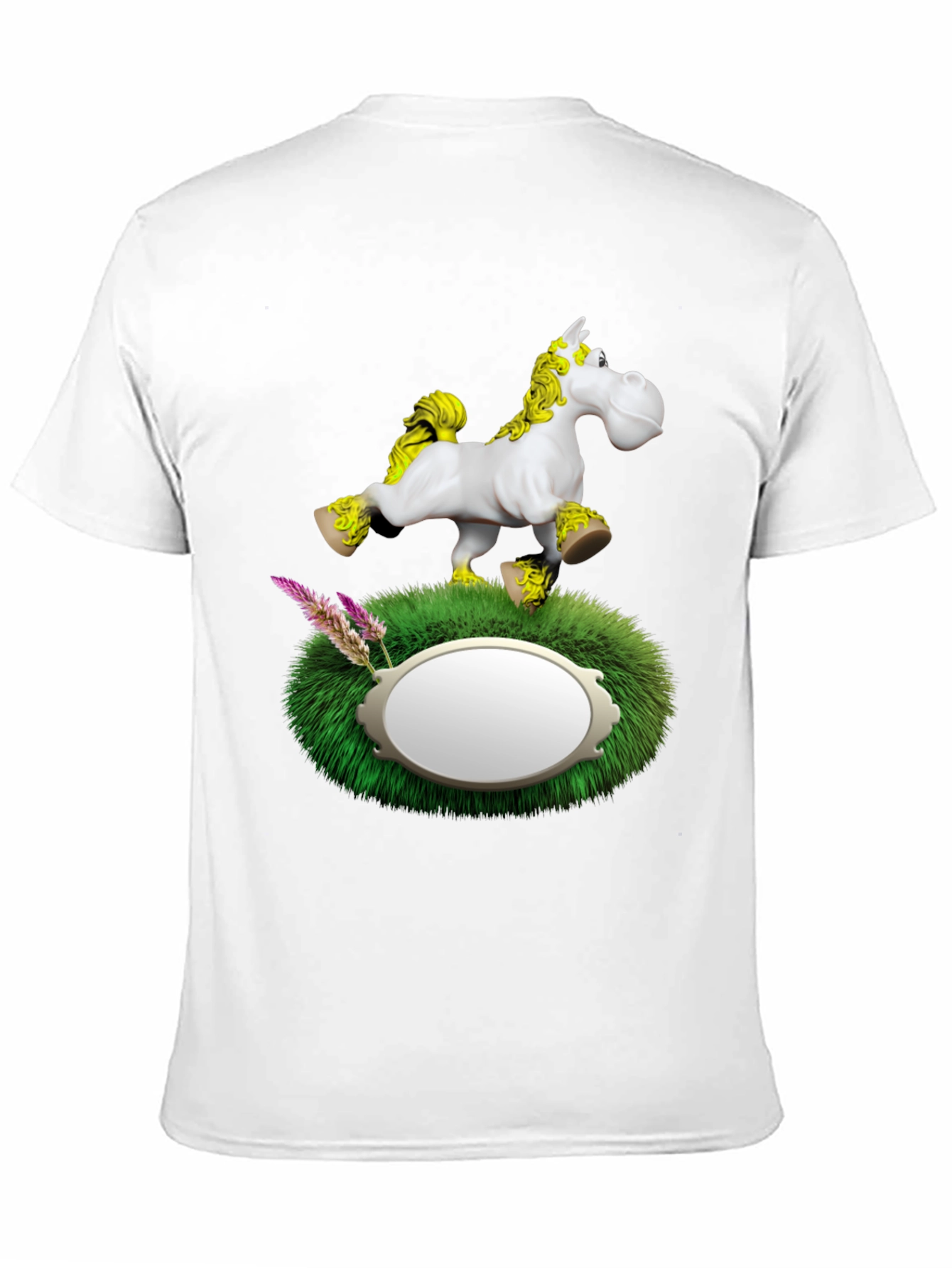 Whimsical Horse Graphic T-Shirt - Black
