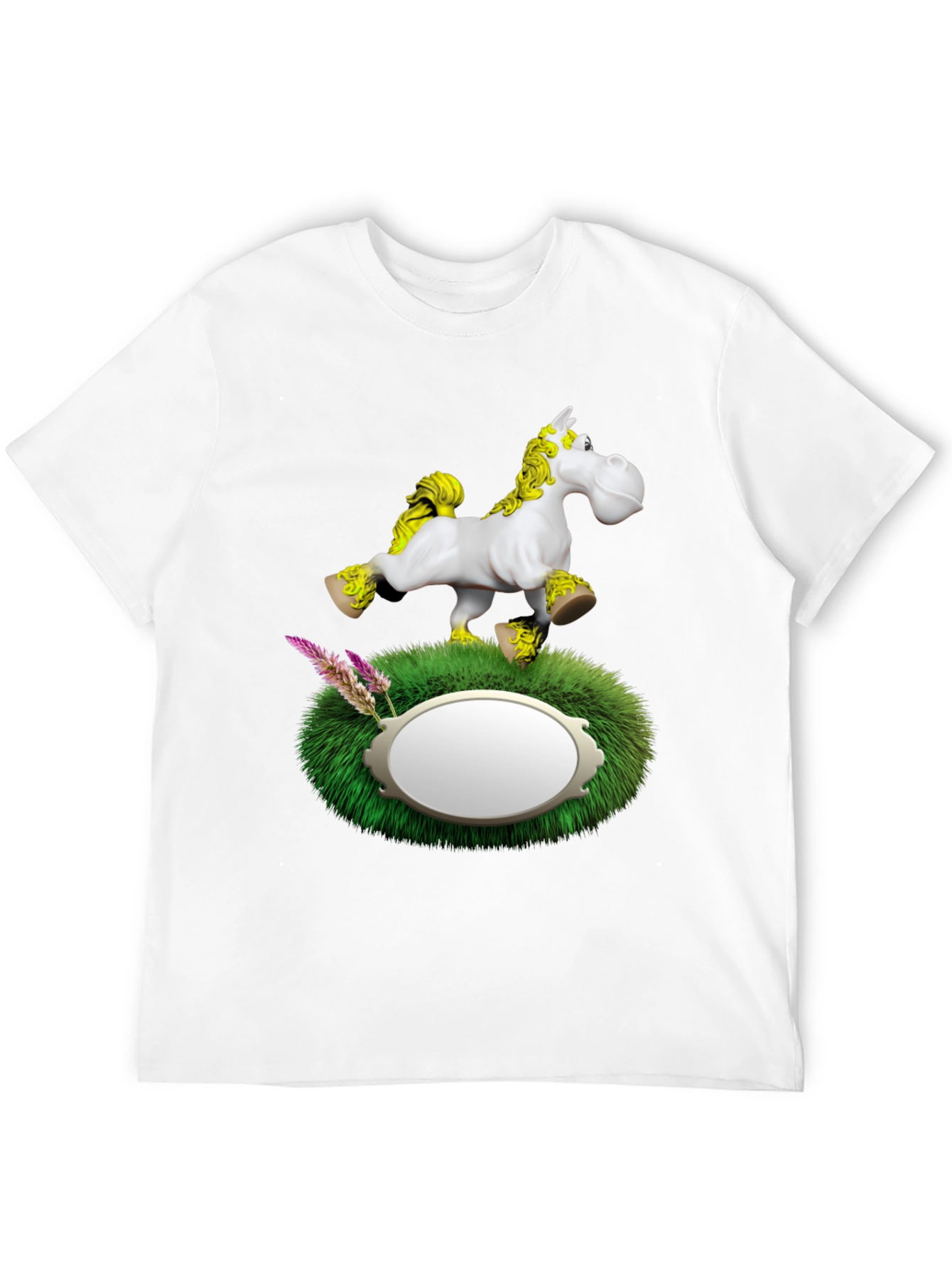 Whimsical Horse Graphic T-Shirt - Black