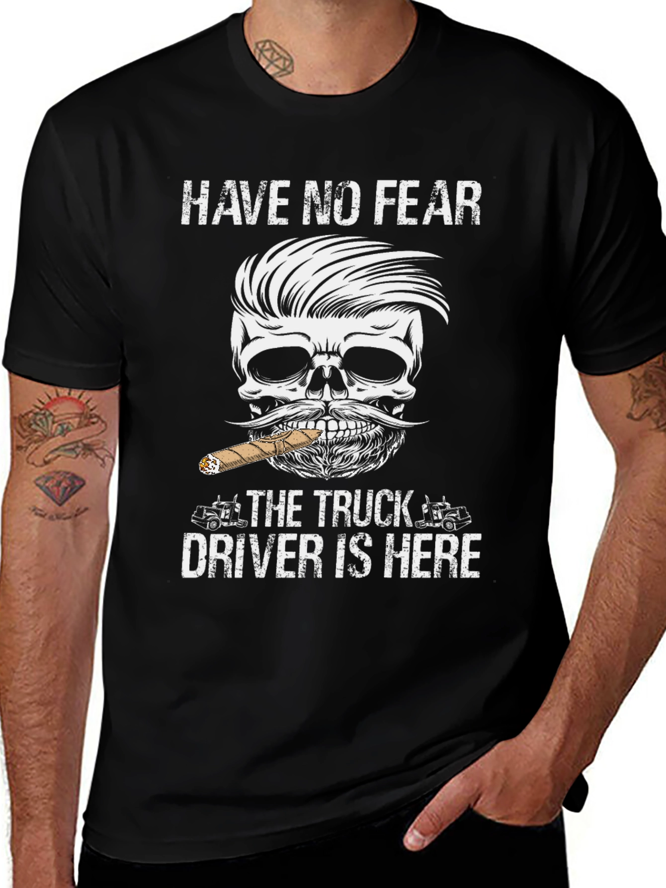Truck Driver Skull Graphic Tee