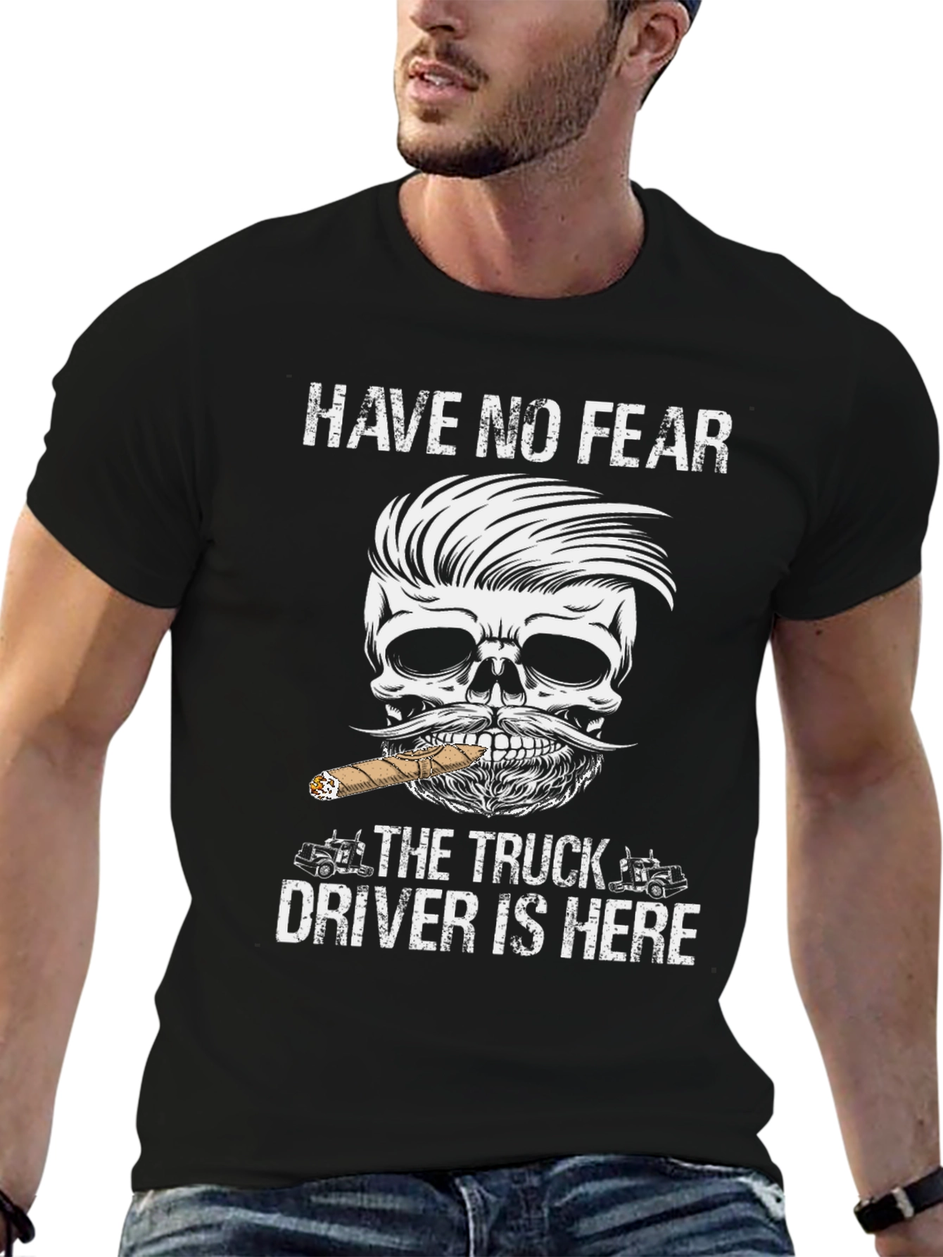 Truck Driver Skull Graphic Tee