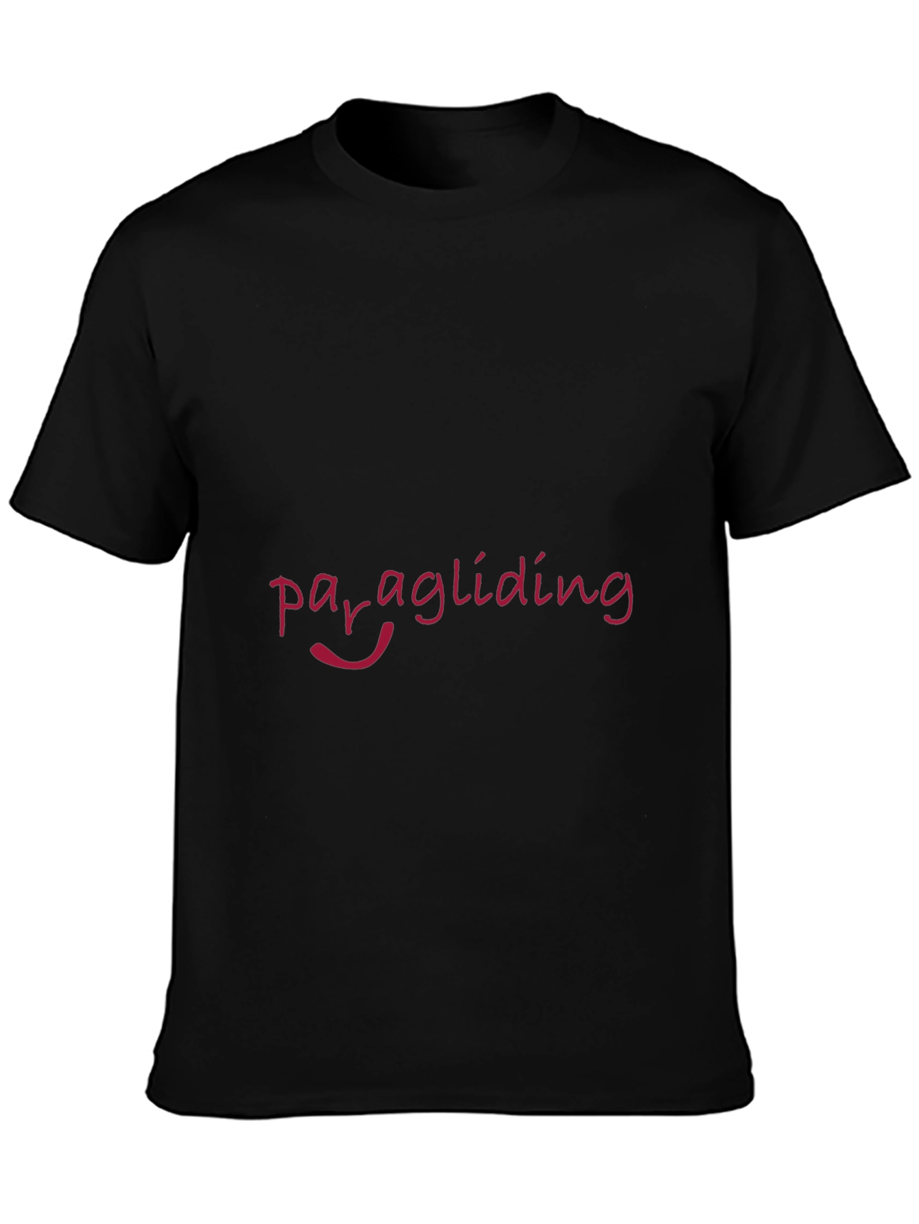 Paragliding Graphic Tee - Black Cotton T-Shirt