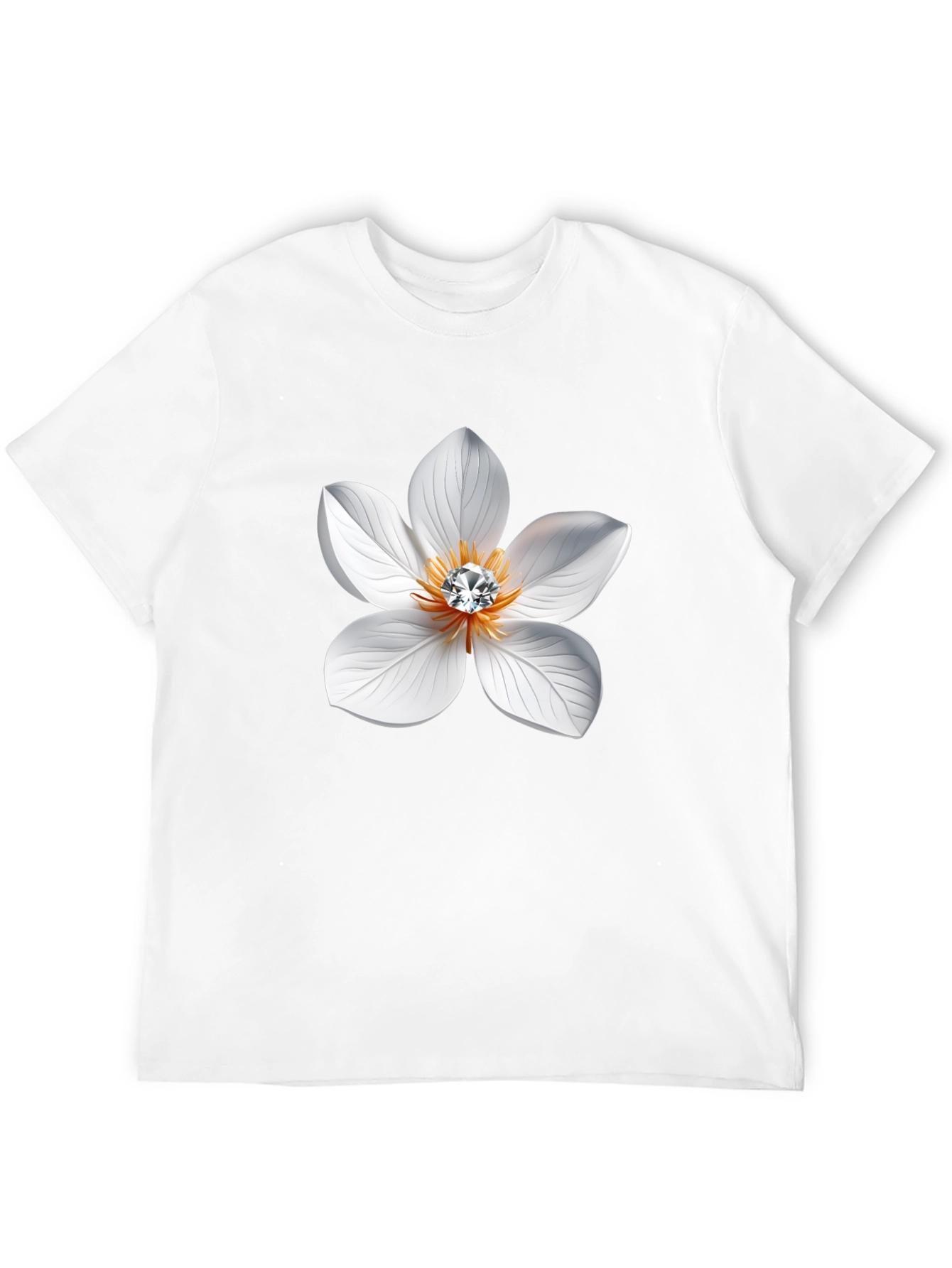 Floral Gemstone T-Shirt - Elegant Style