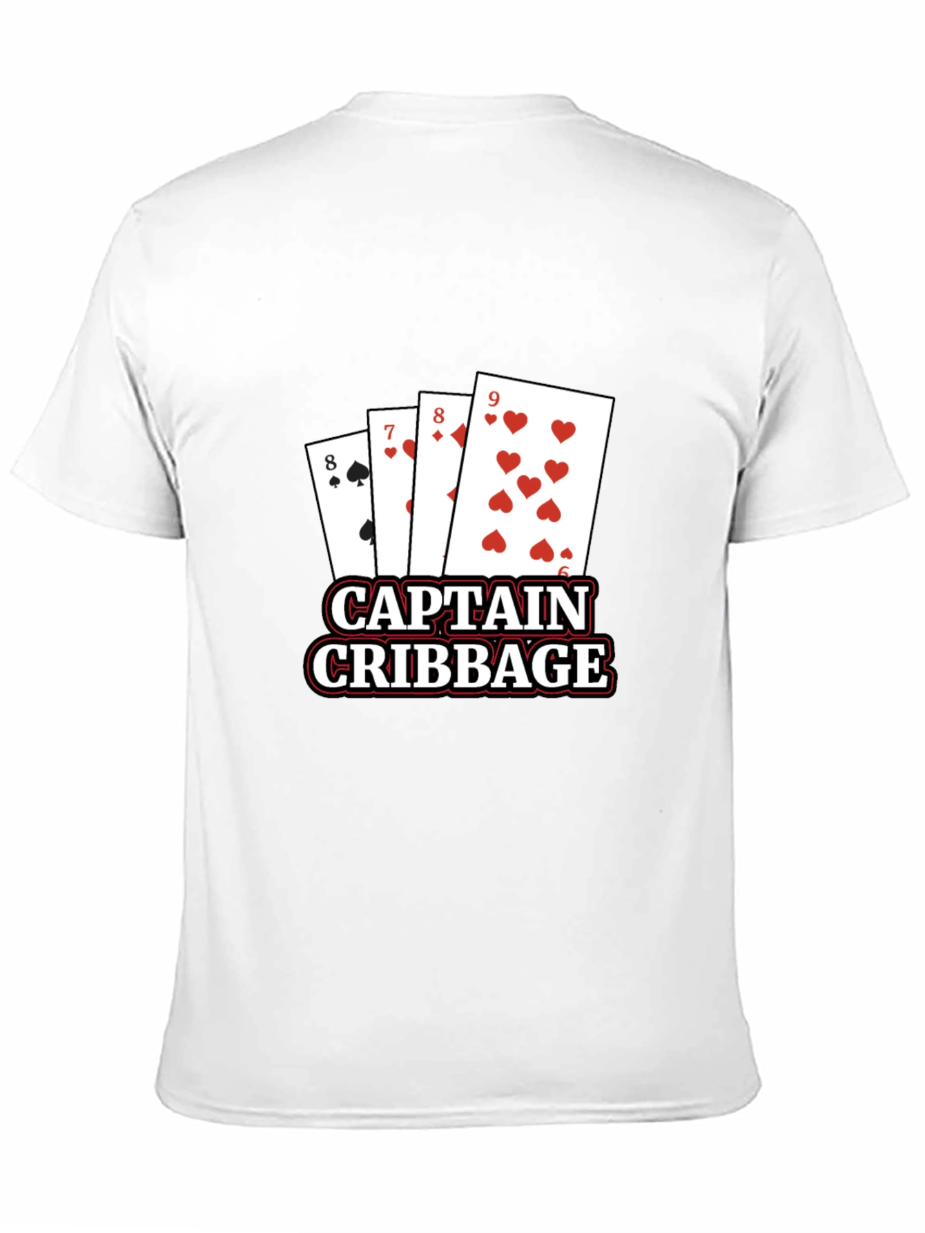 Captain Cribbage T-Shirt - Black Poker Card Tee