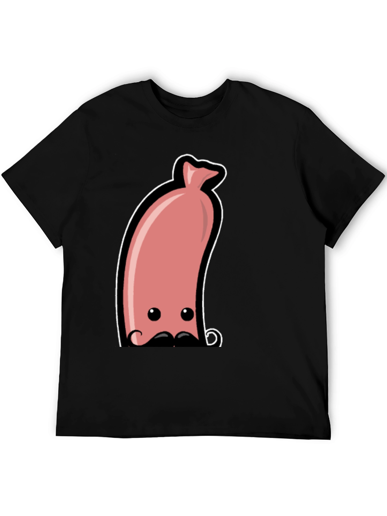 Funny Sausage Graphic Tee - Mens Black T-Shirt