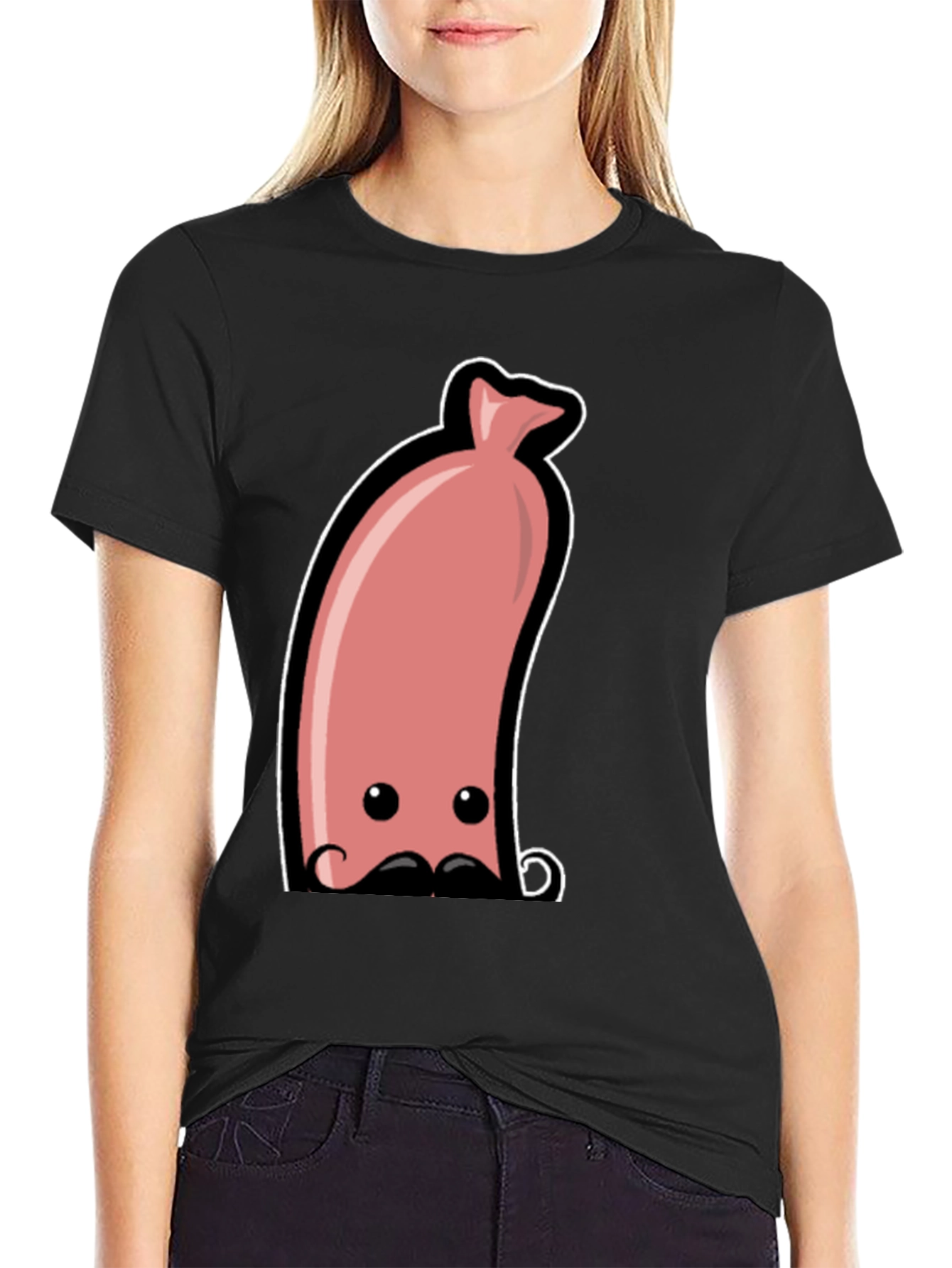 Funny Sausage Graphic Tee - Mens Black T-Shirt