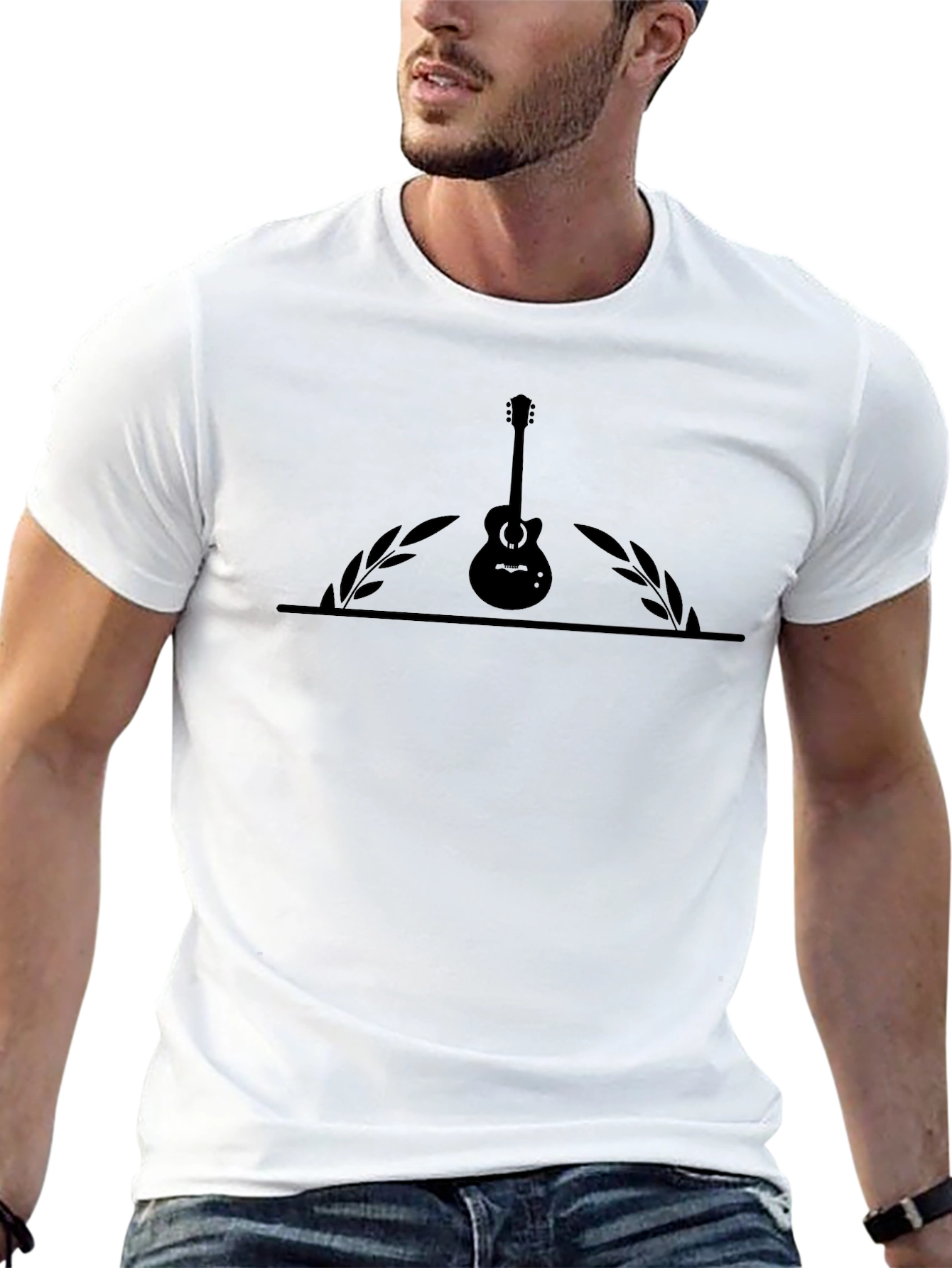 Classic Guitar Graphic Black T-Shirt