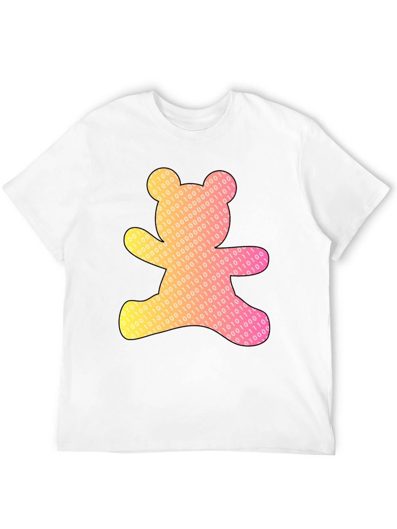Binary Bear Graphic T-Shirt - Black Cotton Tee