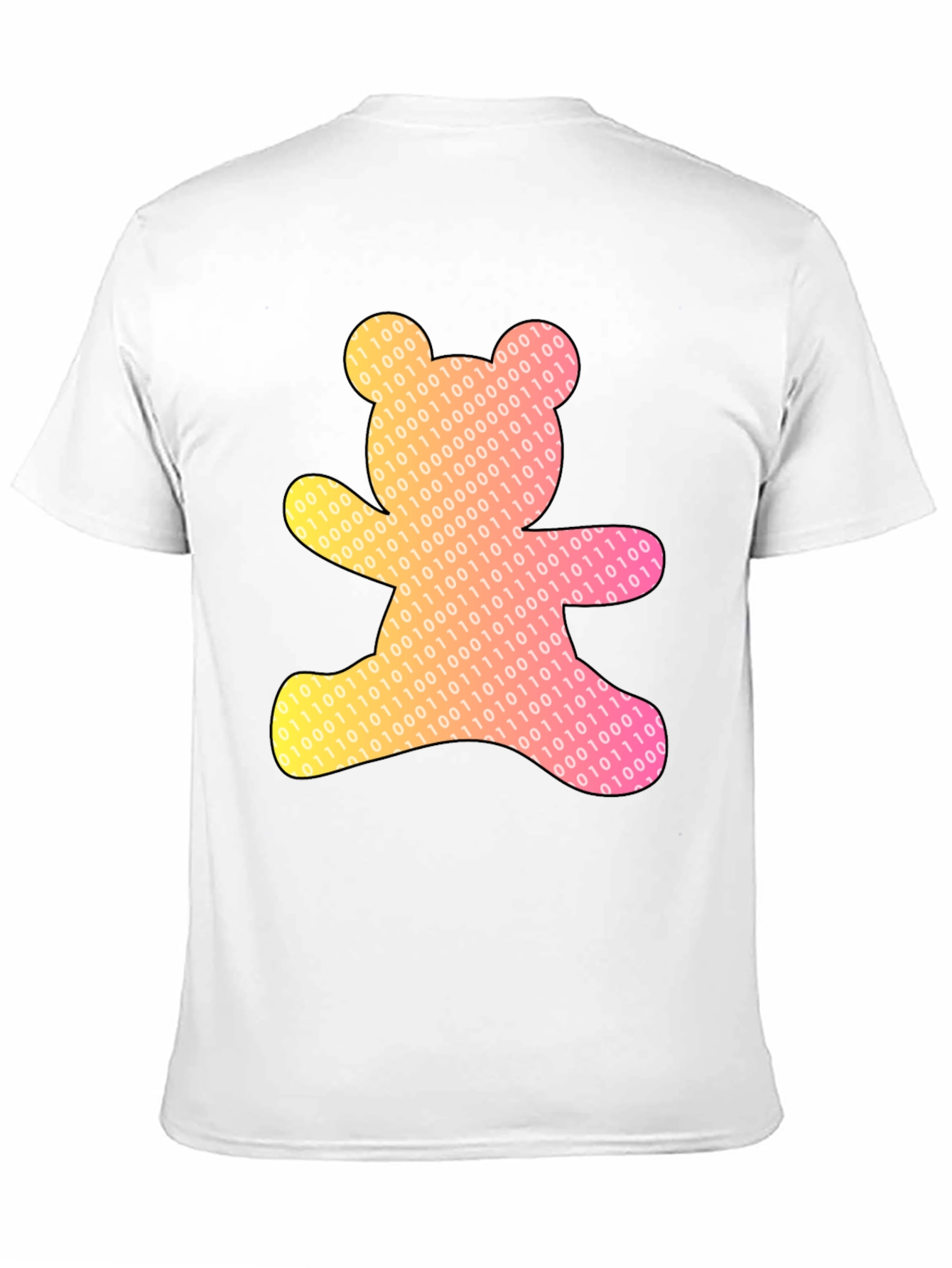 Binary Bear Graphic T-Shirt - Black Cotton Tee