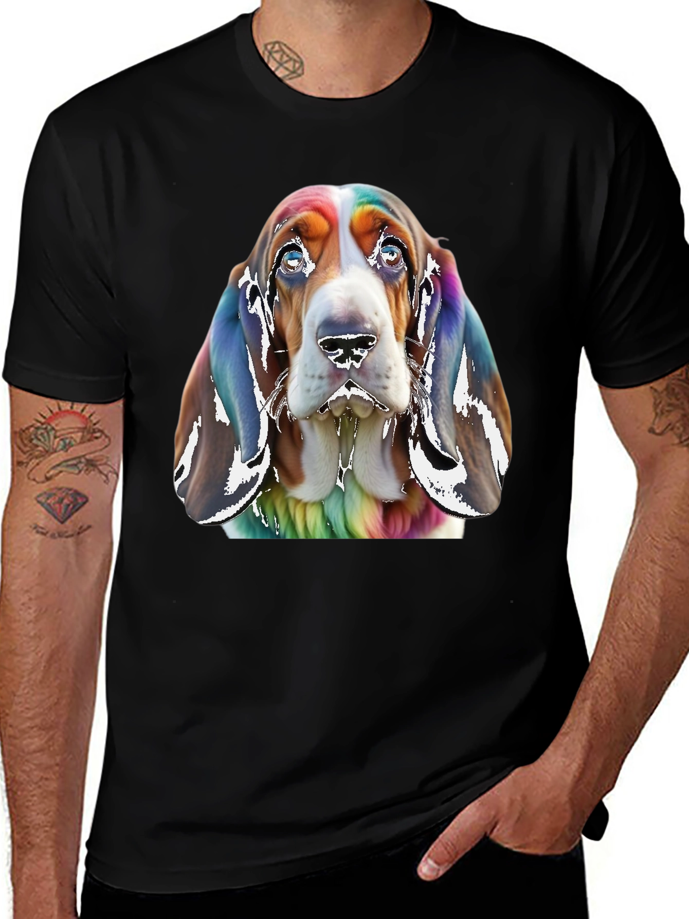 Basset Hound Rainbow T-Shirt