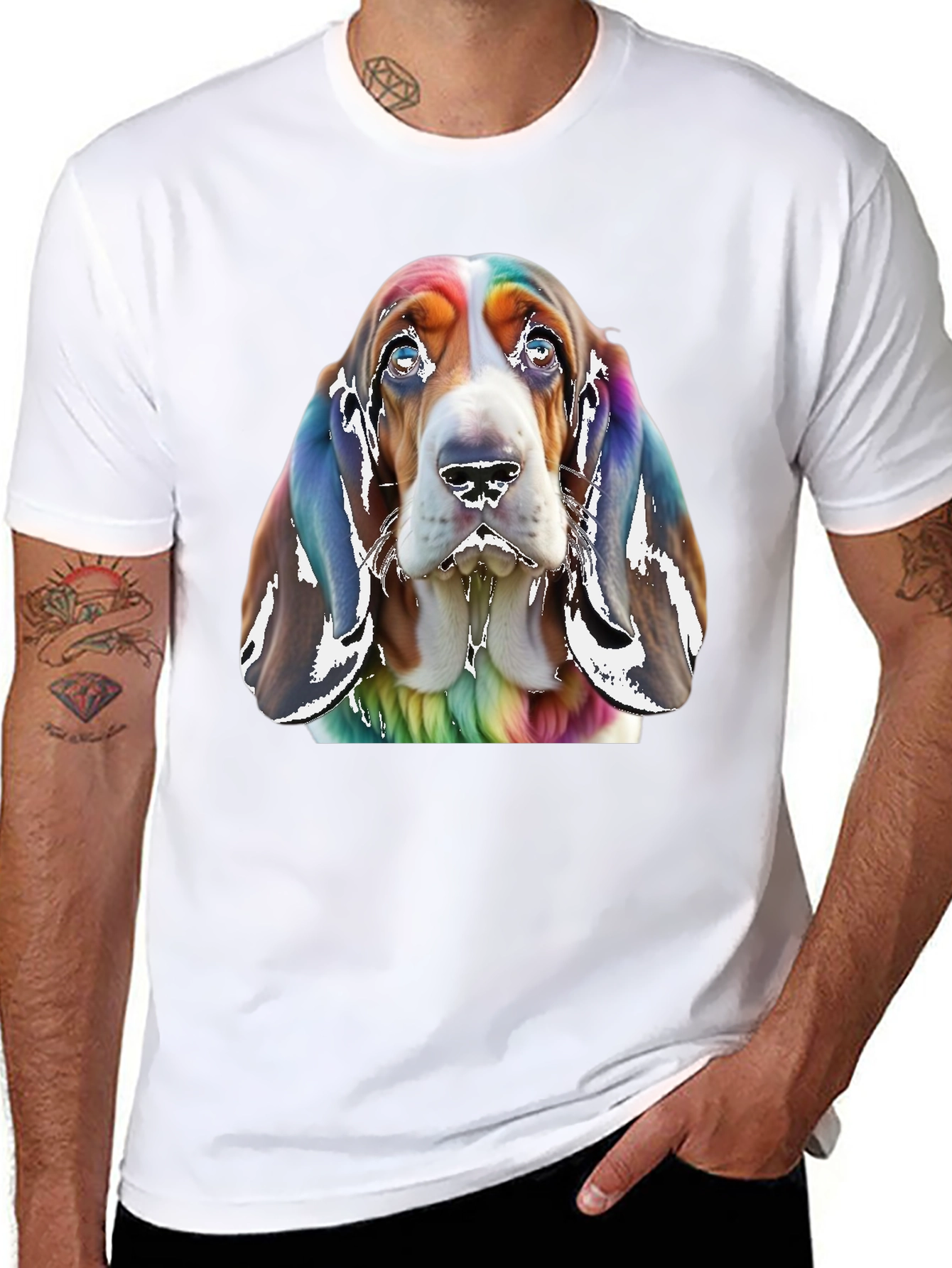 Basset Hound Rainbow T-Shirt