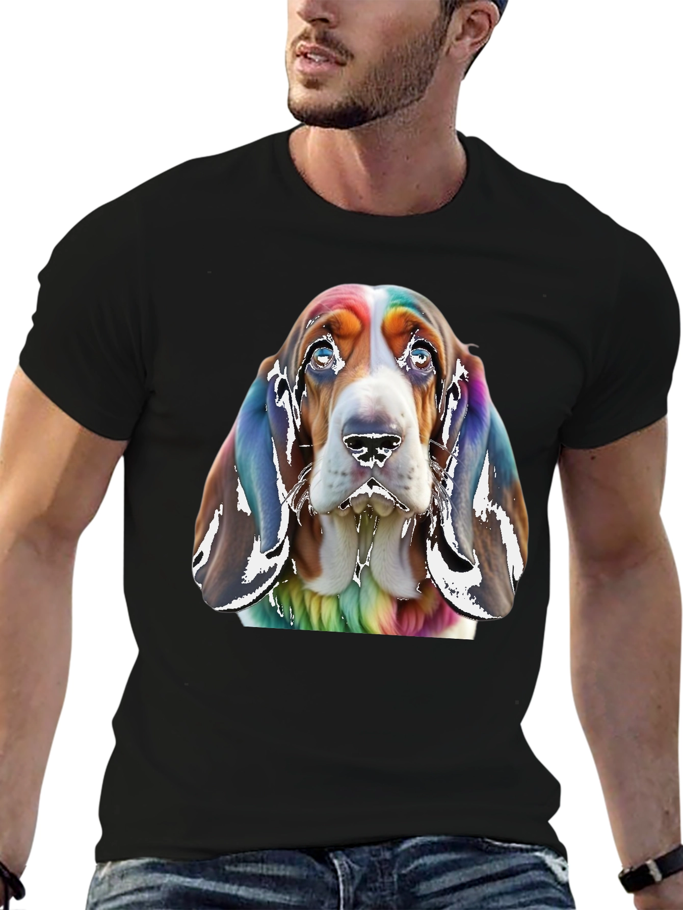 Basset Hound Rainbow T-Shirt