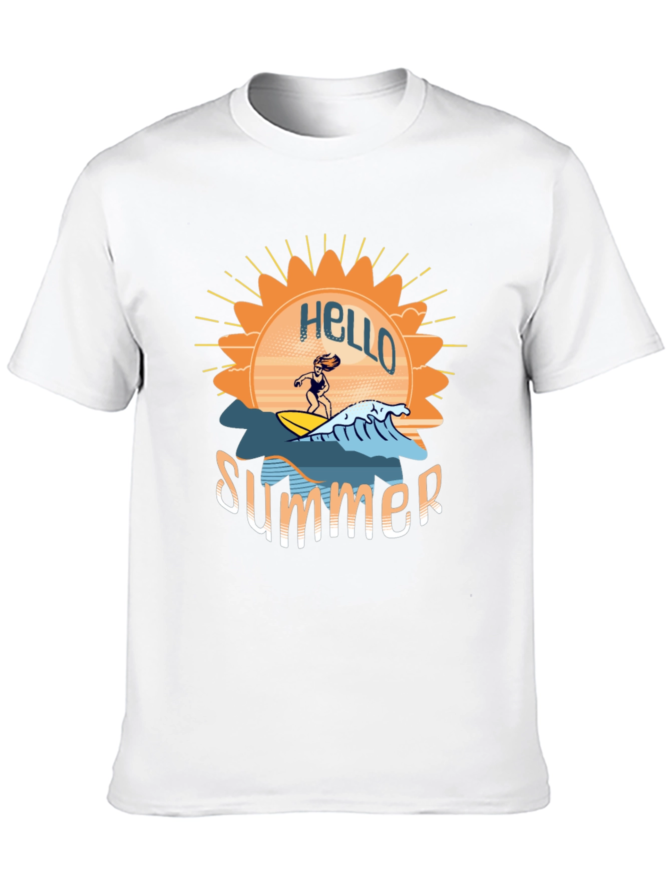 Hello Summer T-Shirt - Surfing Design