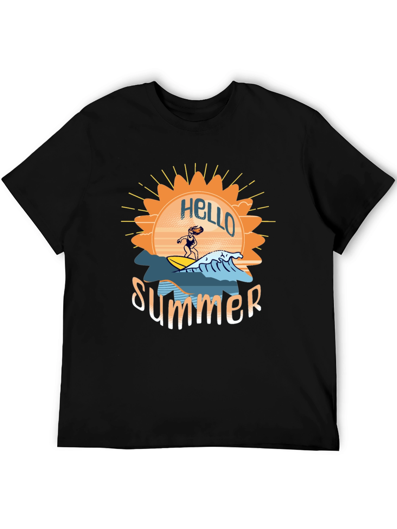 Hello Summer T-Shirt - Surfing Design