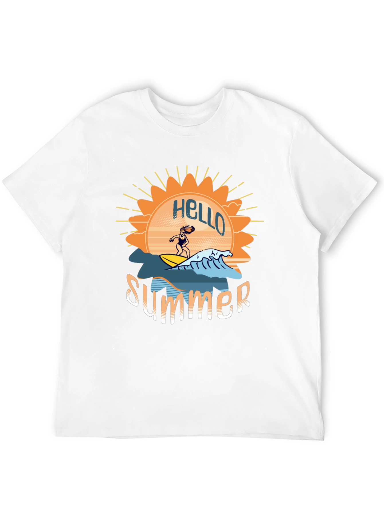 Hello Summer T-Shirt - Surfing Design