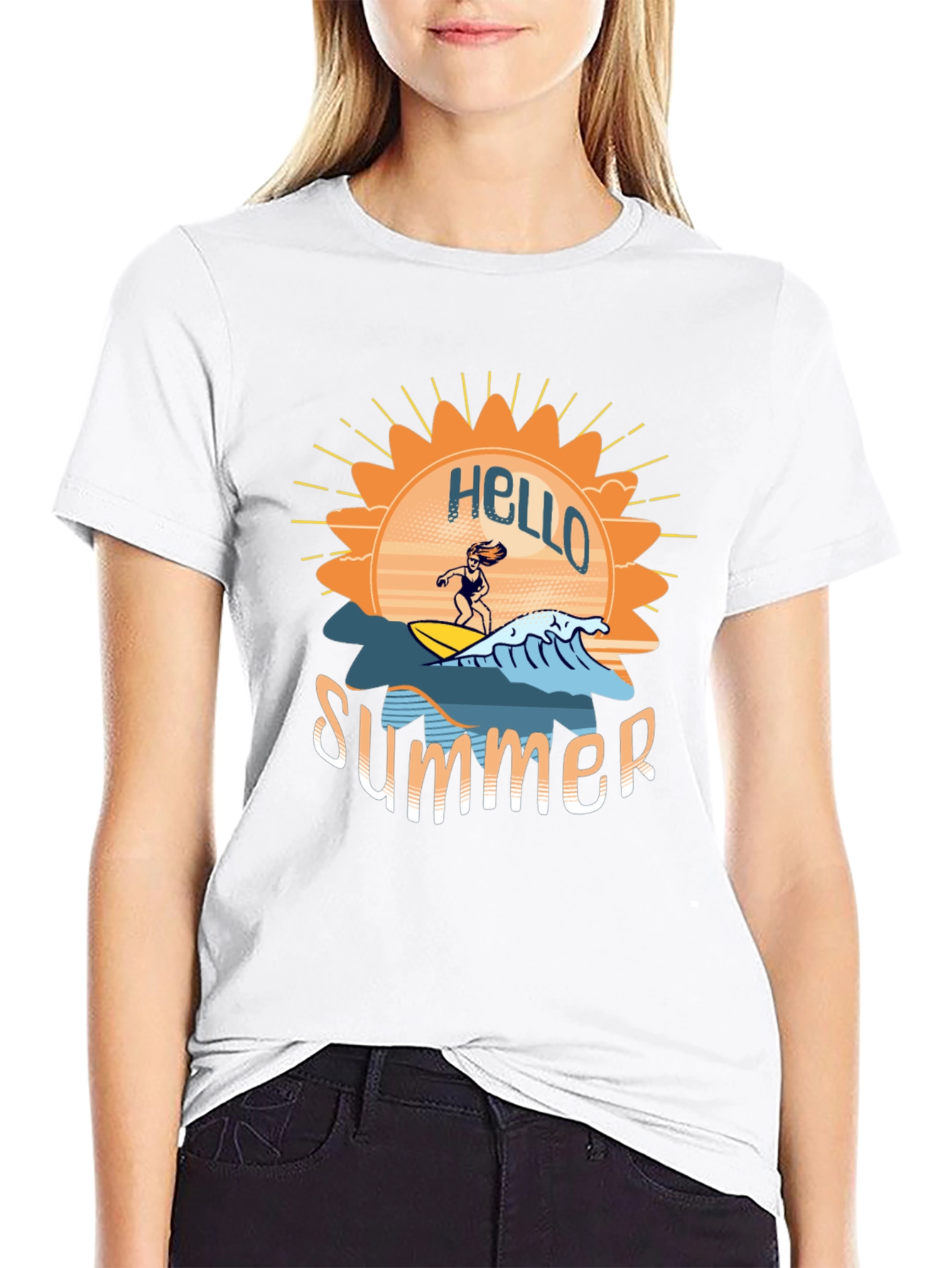 Hello Summer T-Shirt - Surfing Design