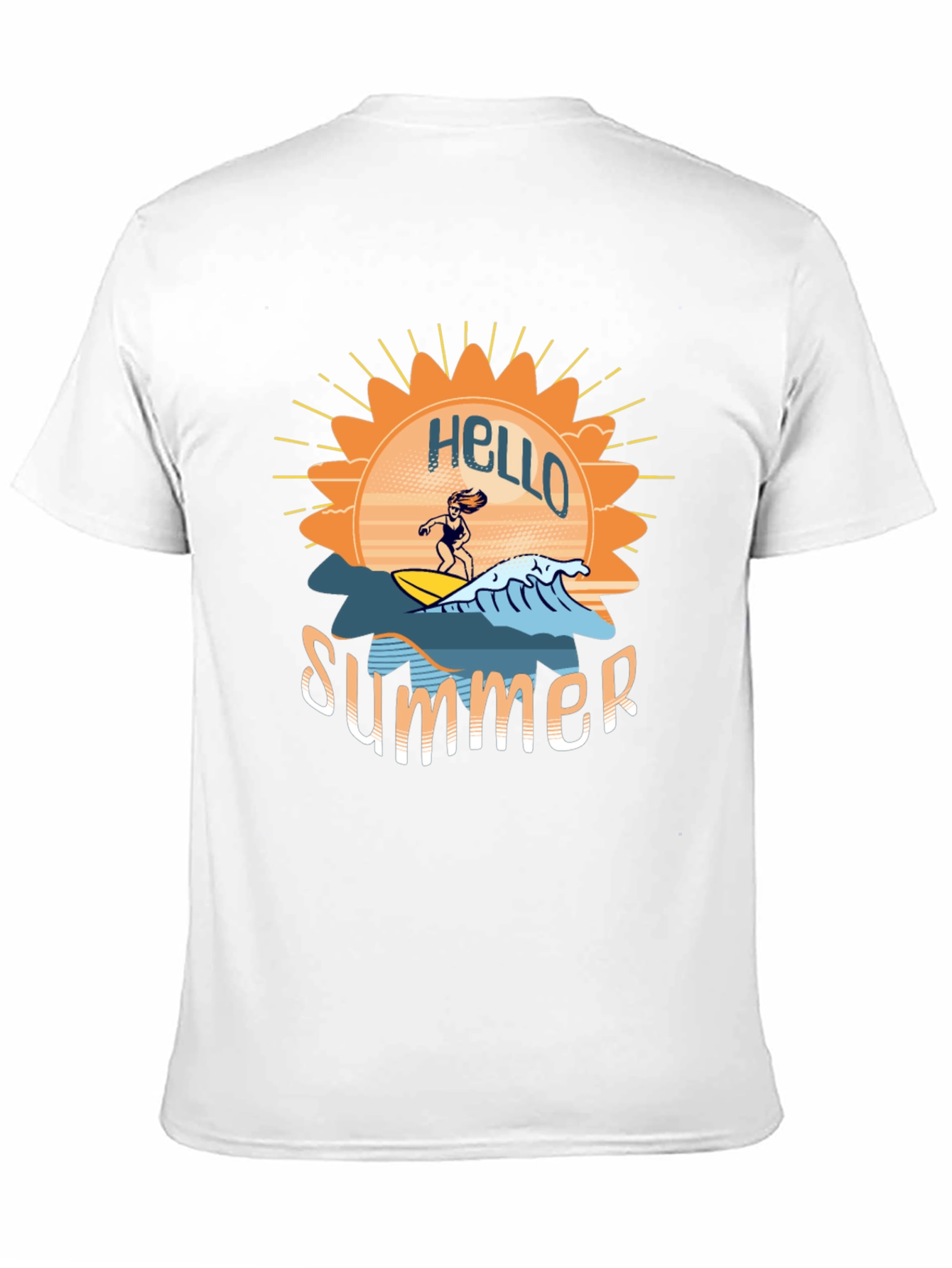 Hello Summer T-Shirt - Surfing Design