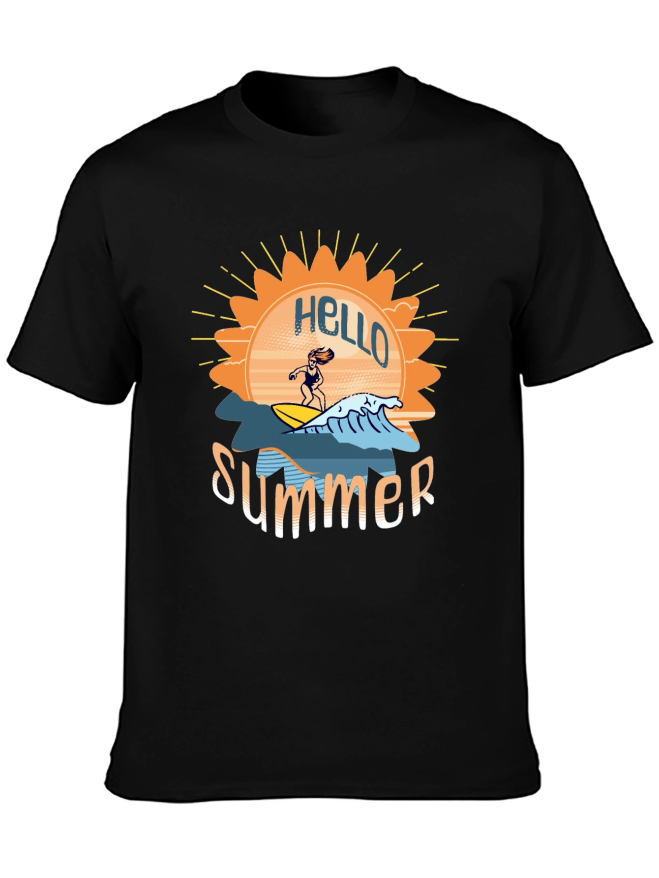 Hello Summer T-Shirt - Surfing Design