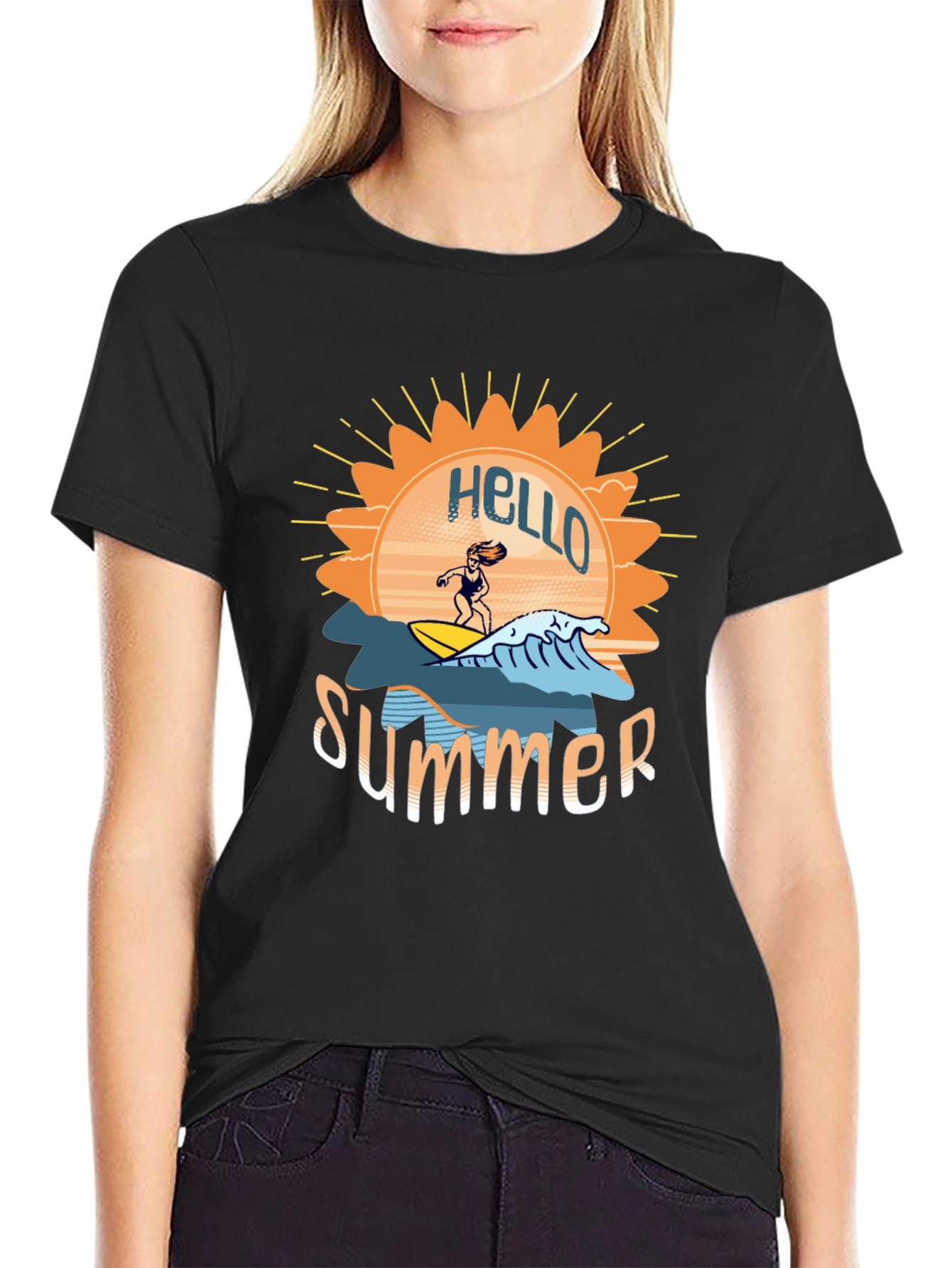 Hello Summer T-Shirt - Surfing Design