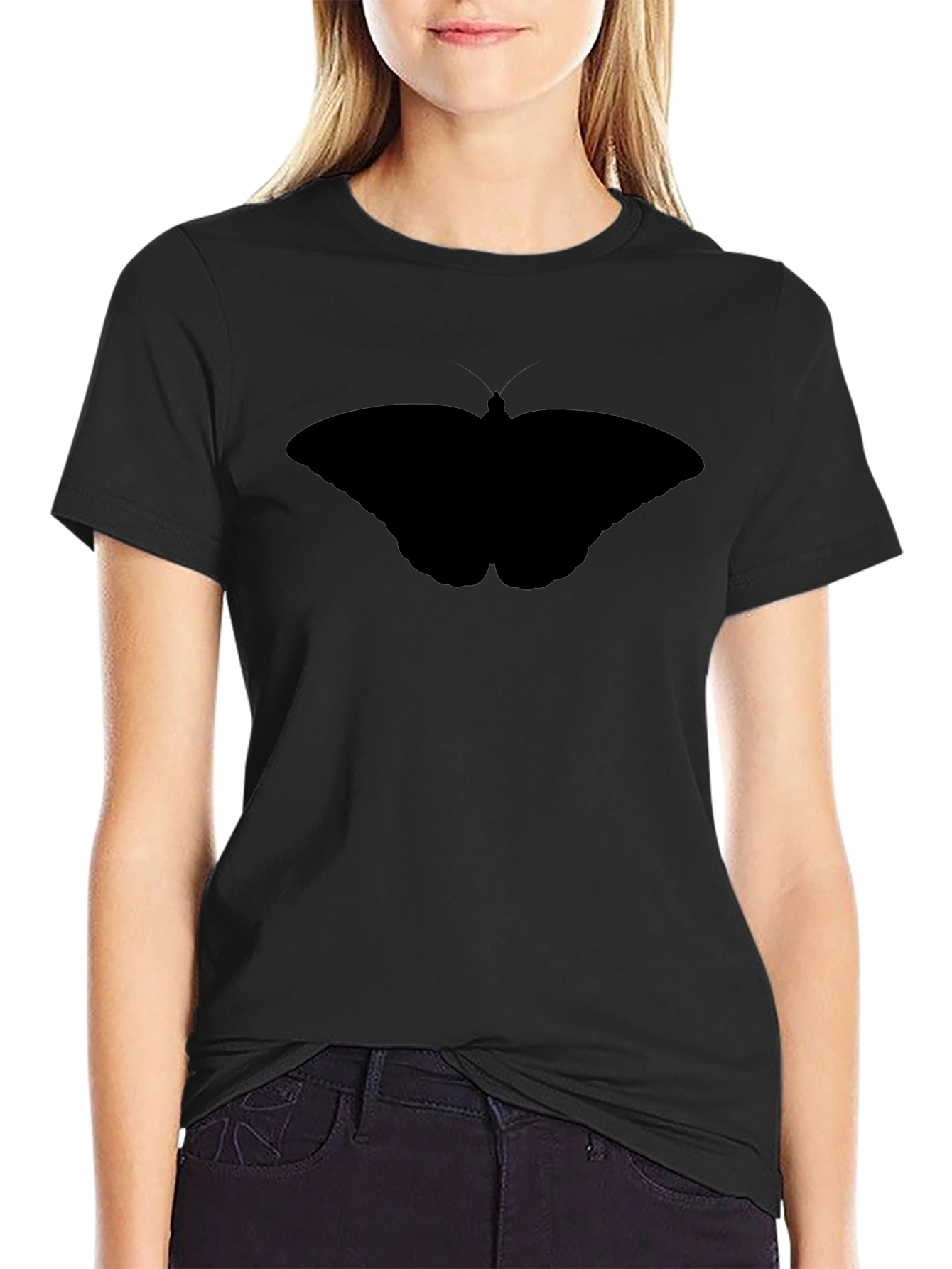 Butterfly Silhouette Black T-Shirt