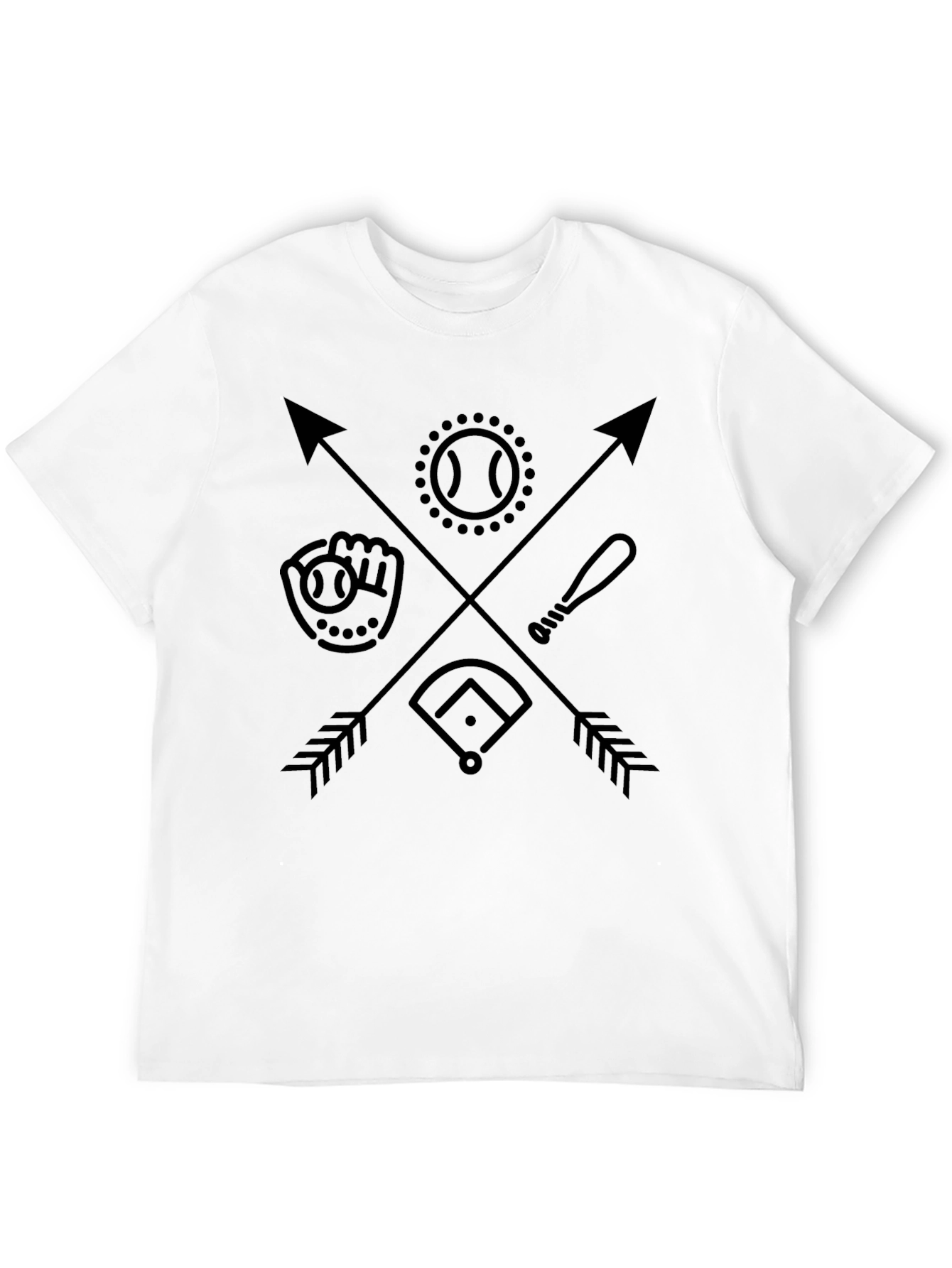 Baseball Arrows Graphic Tee - Classic Black T-Shirt
