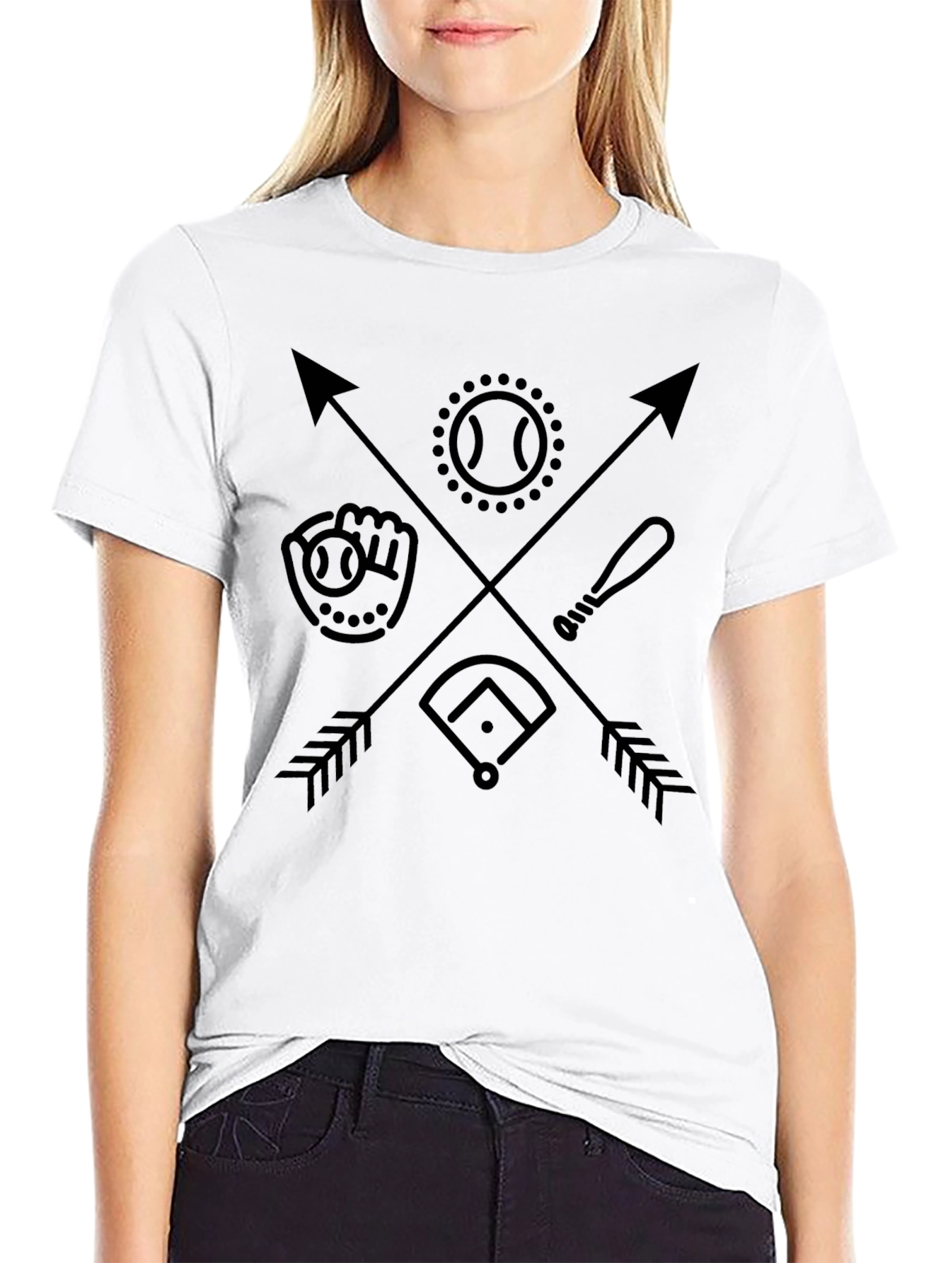 Baseball Arrows Graphic Tee - Classic Black T-Shirt