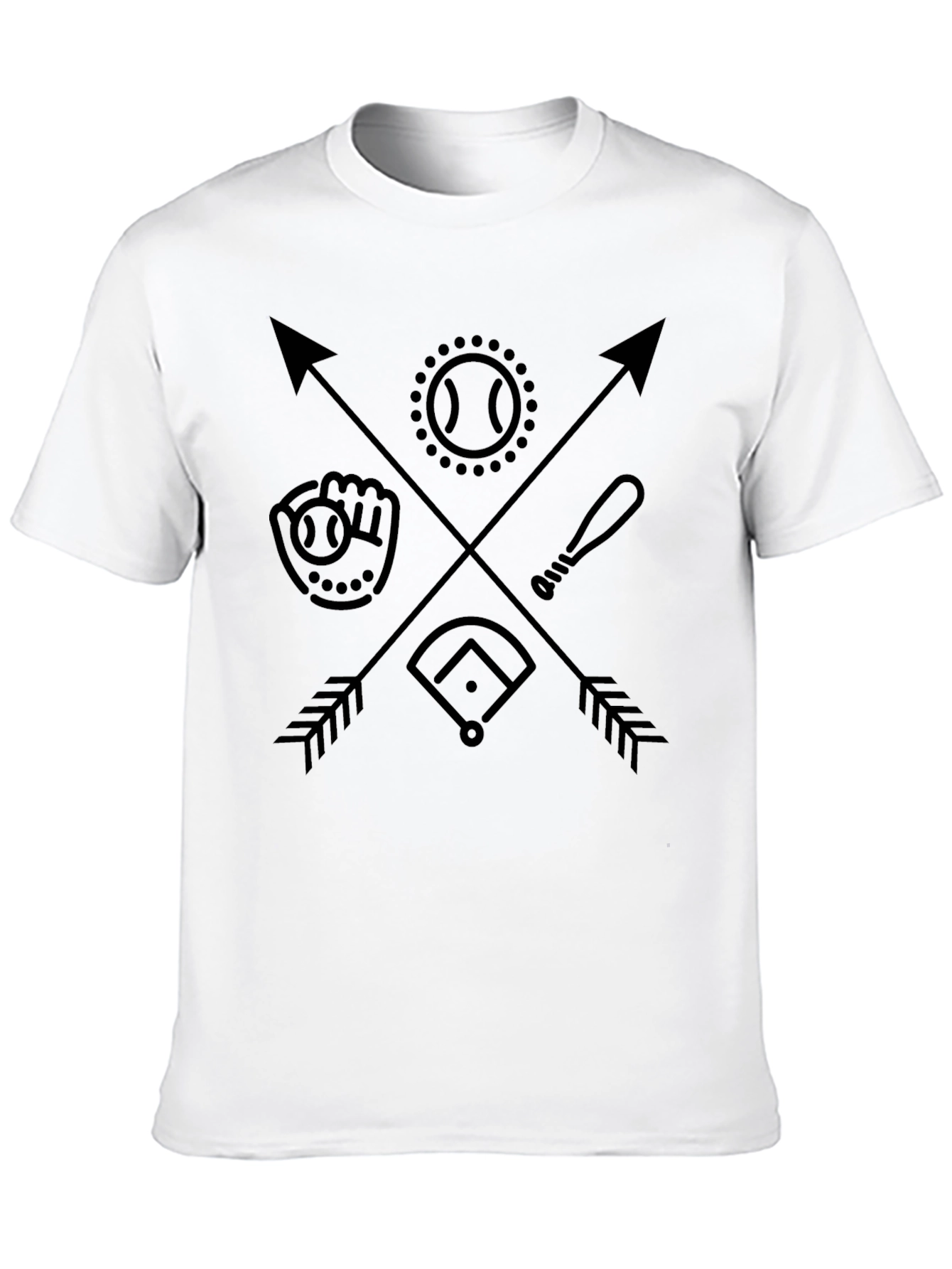 Baseball Arrows Graphic Tee - Classic Black T-Shirt