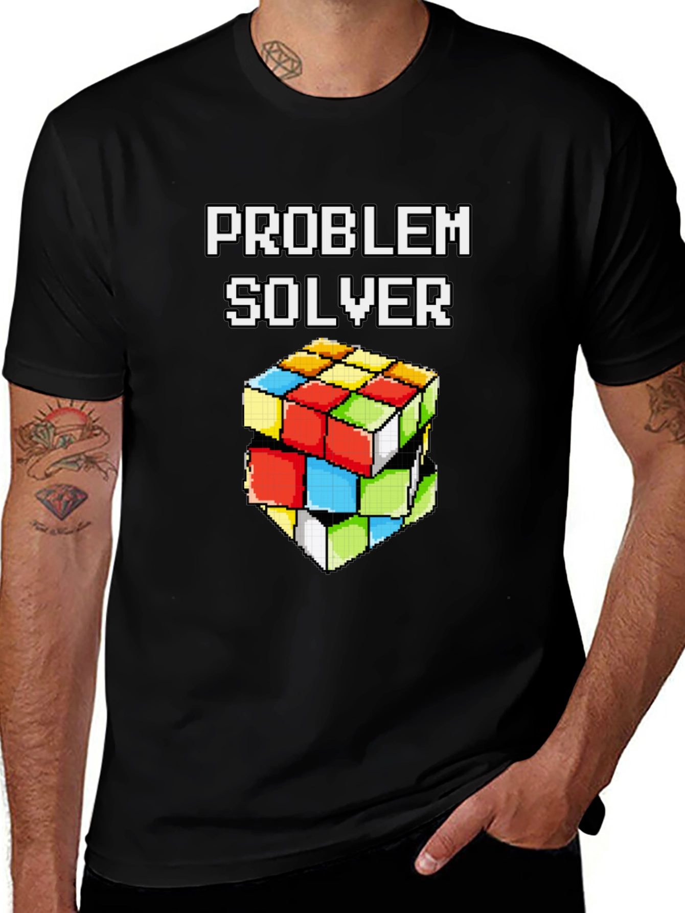 Problem Solver Rubiks Cube Pixel Art T-Shirt