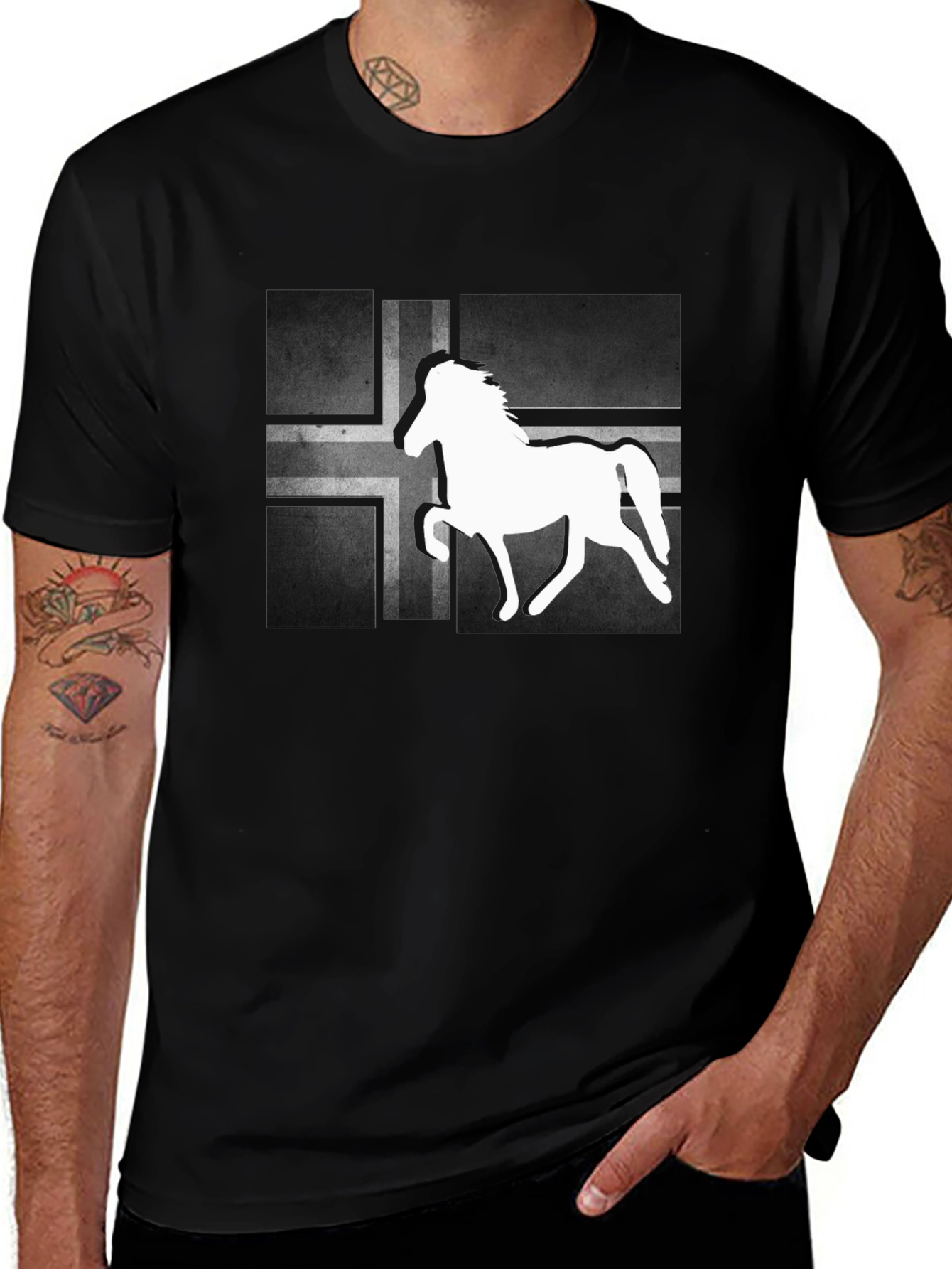 Icelandic Horse Flag Graphic T-Shirt