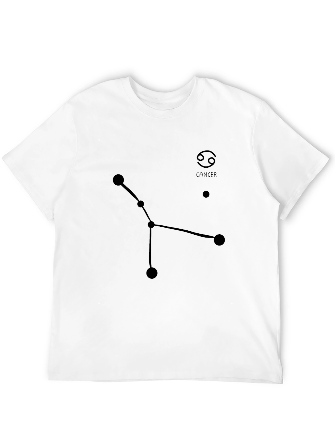 Cancer Constellation Black T-Shirt Zodiac Astrology Gift