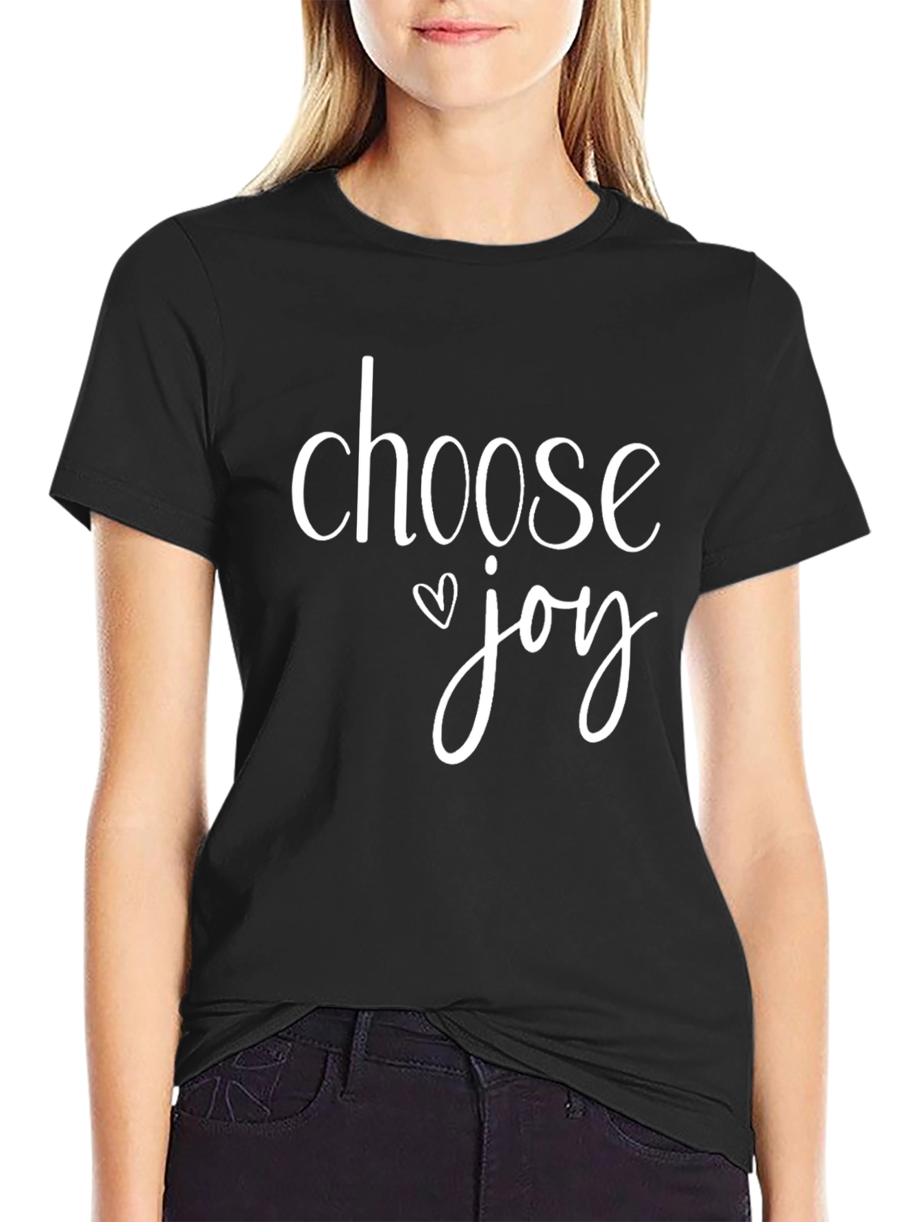 Choose Joy Graphic Tee - Inspirational Black T-Shirt