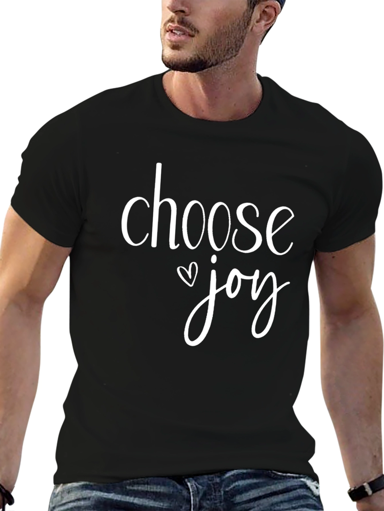 Choose Joy Graphic Tee - Inspirational Black T-Shirt