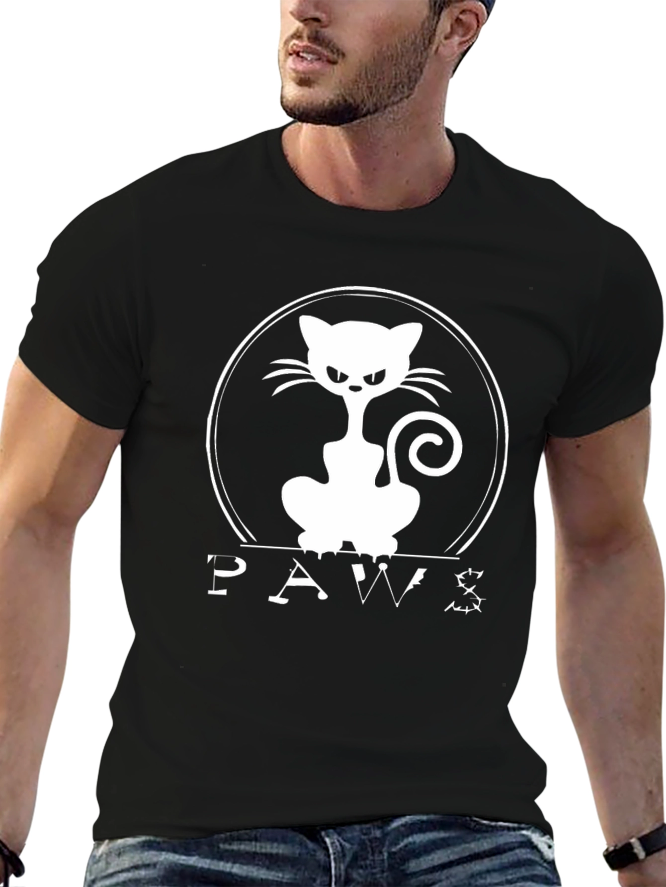 Paws Black T-Shirt - Cat Lovers Tee