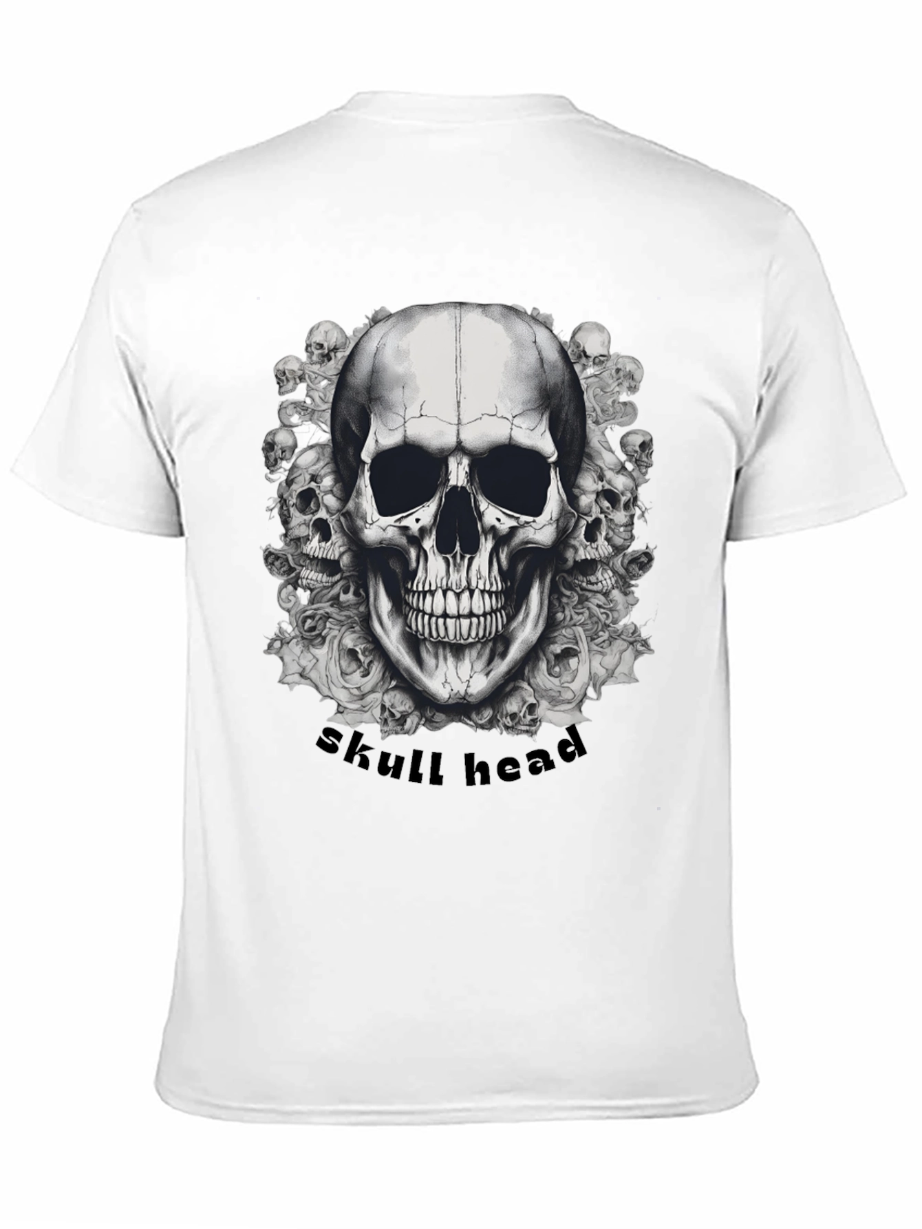 Skull Head Graphic T-Shirt - Mens Black Tee