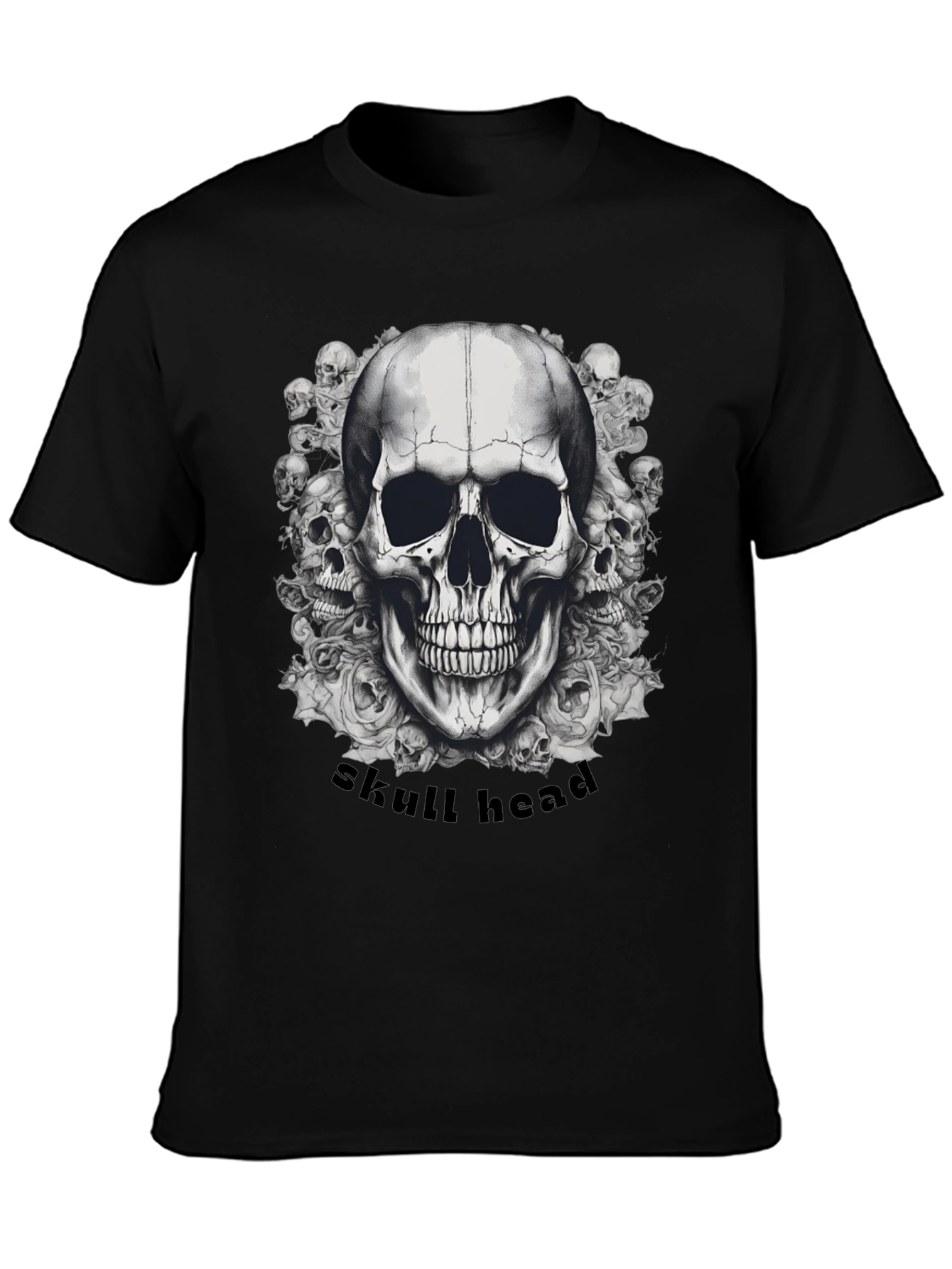 Skull Head Graphic T-Shirt - Mens Black Tee