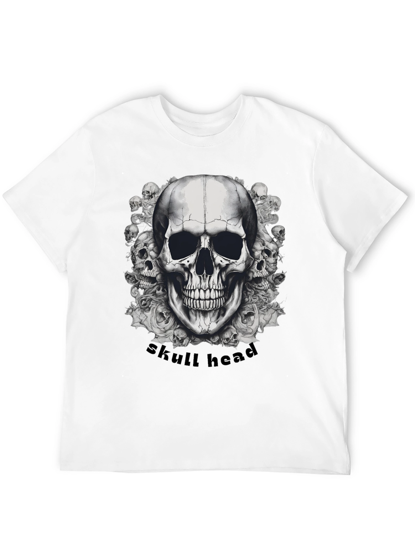 Skull Head Graphic T-Shirt - Mens Black Tee