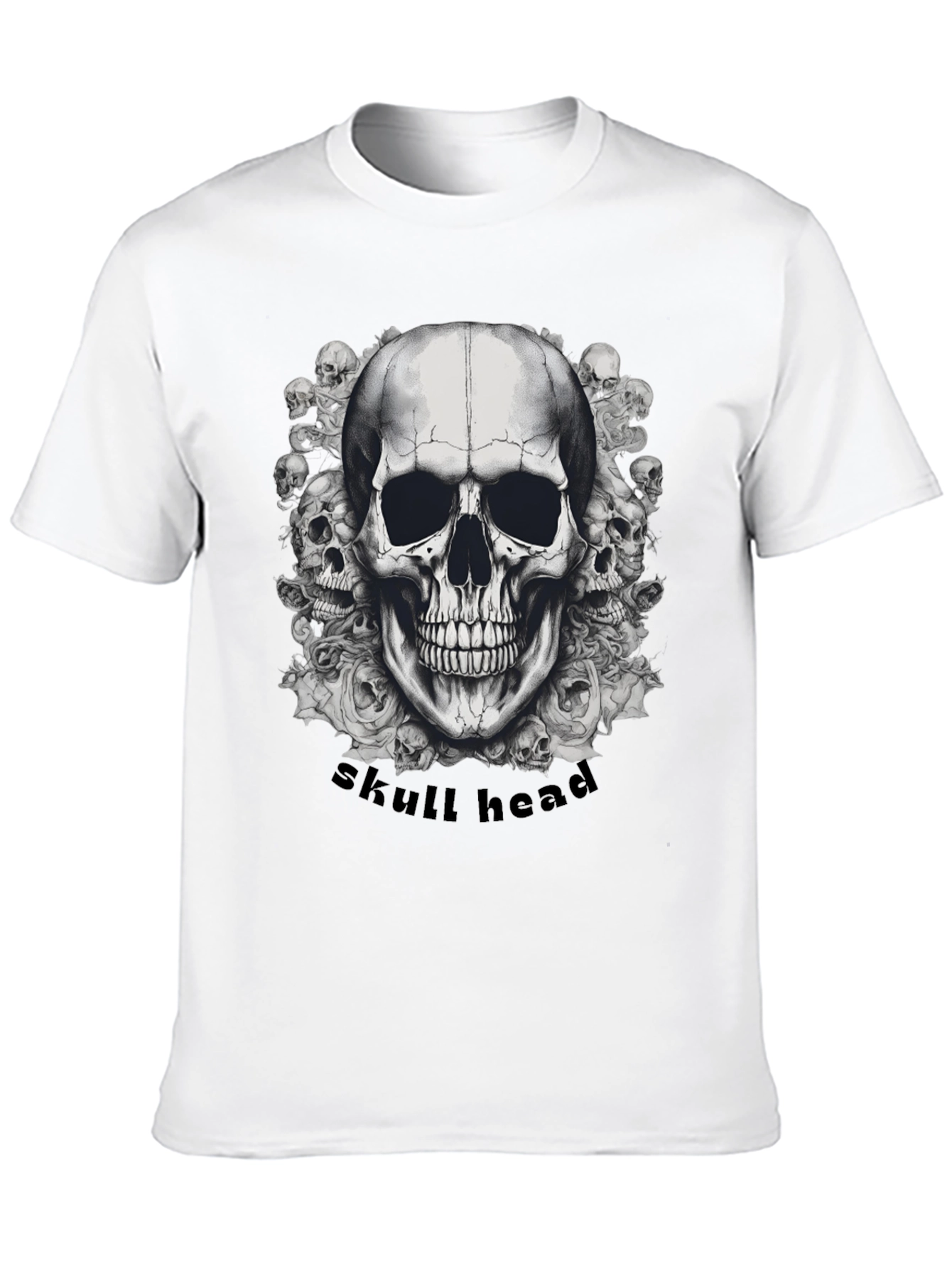 Skull Head Graphic T-Shirt - Mens Black Tee