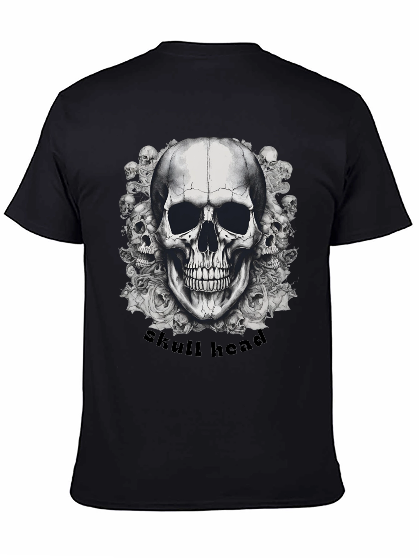 Skull Head Graphic T-Shirt - Mens Black Tee