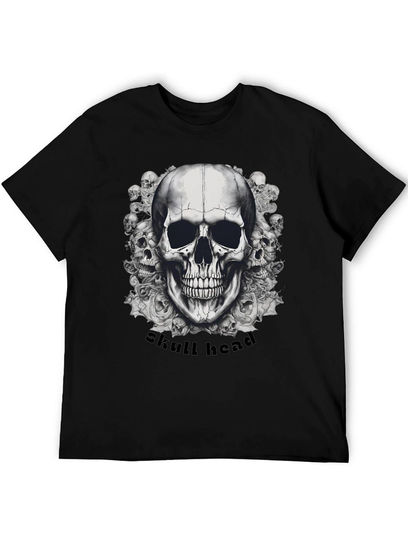 Skull Head Graphic T-Shirt - Mens Black Tee