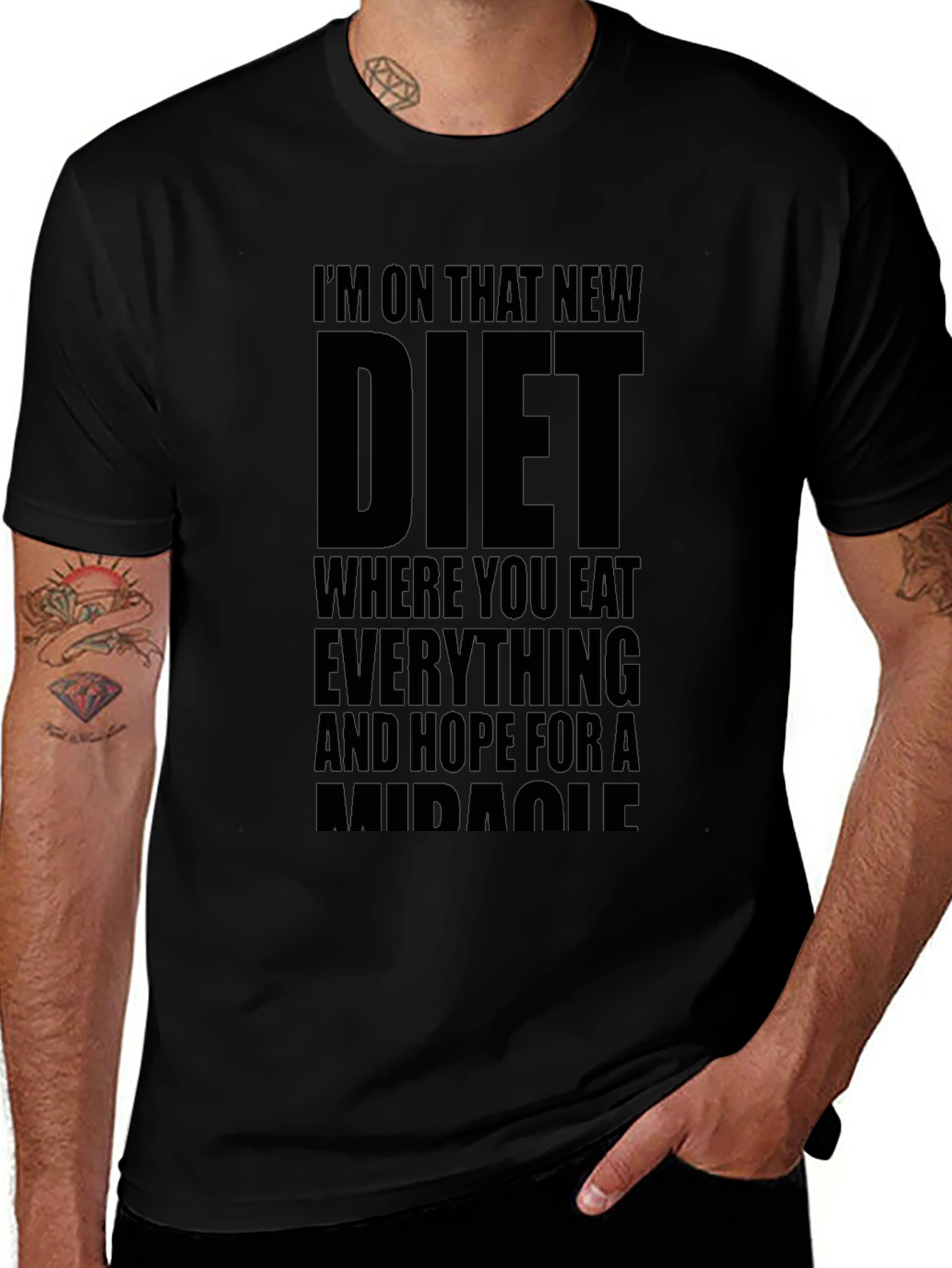 Humorous Diet T-Shirt - Eat Everything and Hope