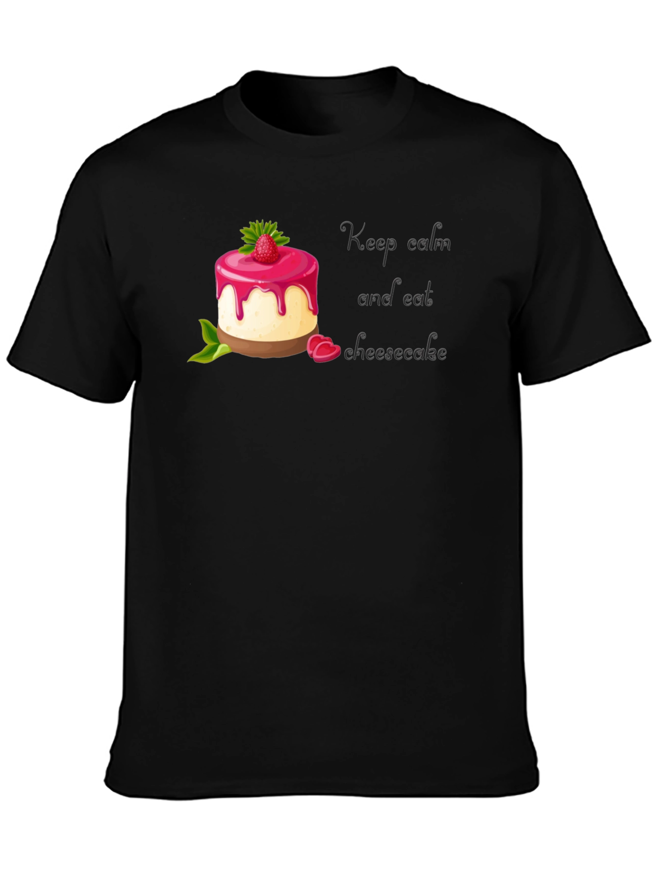 Keep Calm and Eat Cheesecake Black T-Shirt