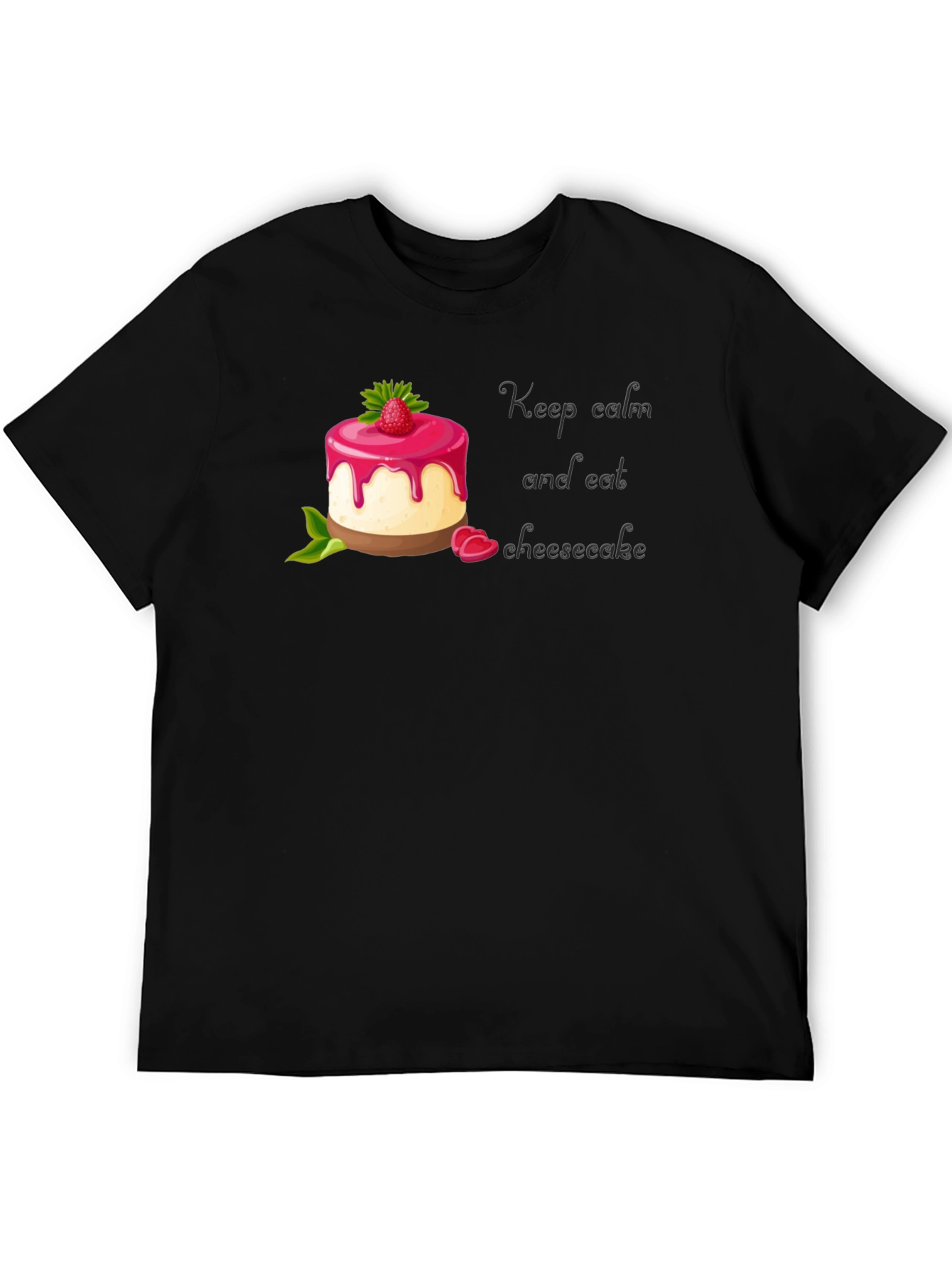 Keep Calm and Eat Cheesecake Black T-Shirt