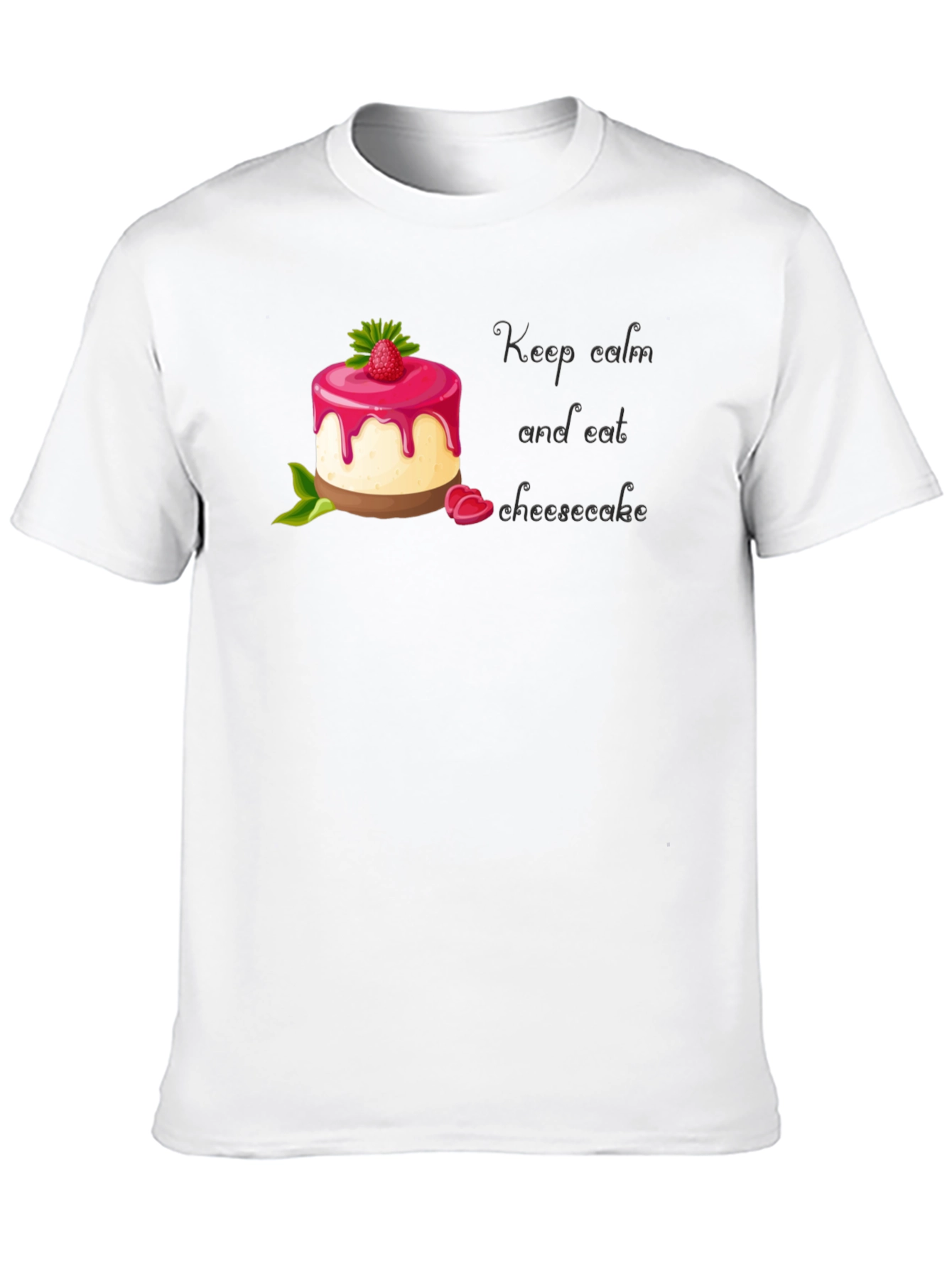 Keep Calm and Eat Cheesecake Black T-Shirt