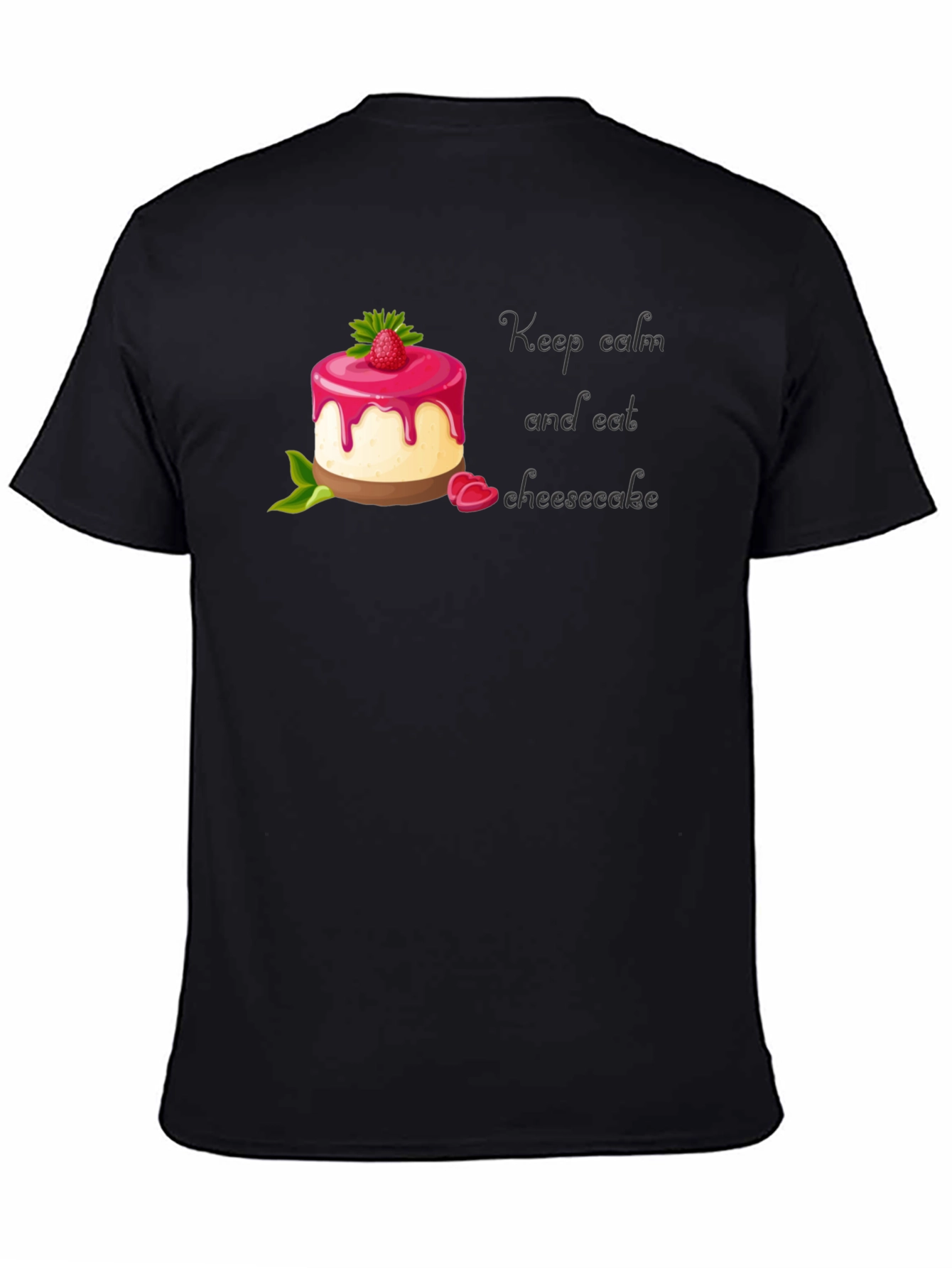 Keep Calm and Eat Cheesecake Black T-Shirt