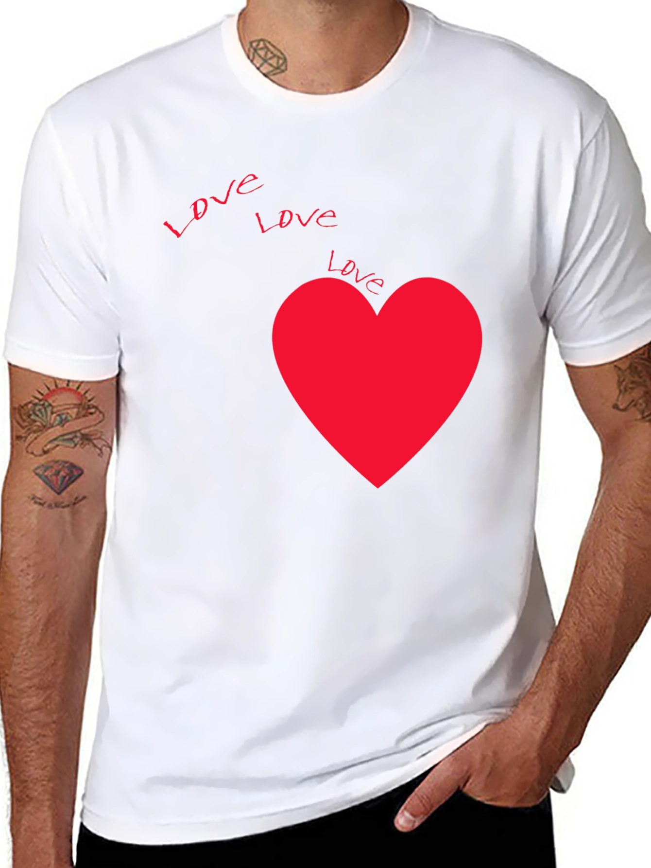 Love Heart Graphic Black T-Shirt