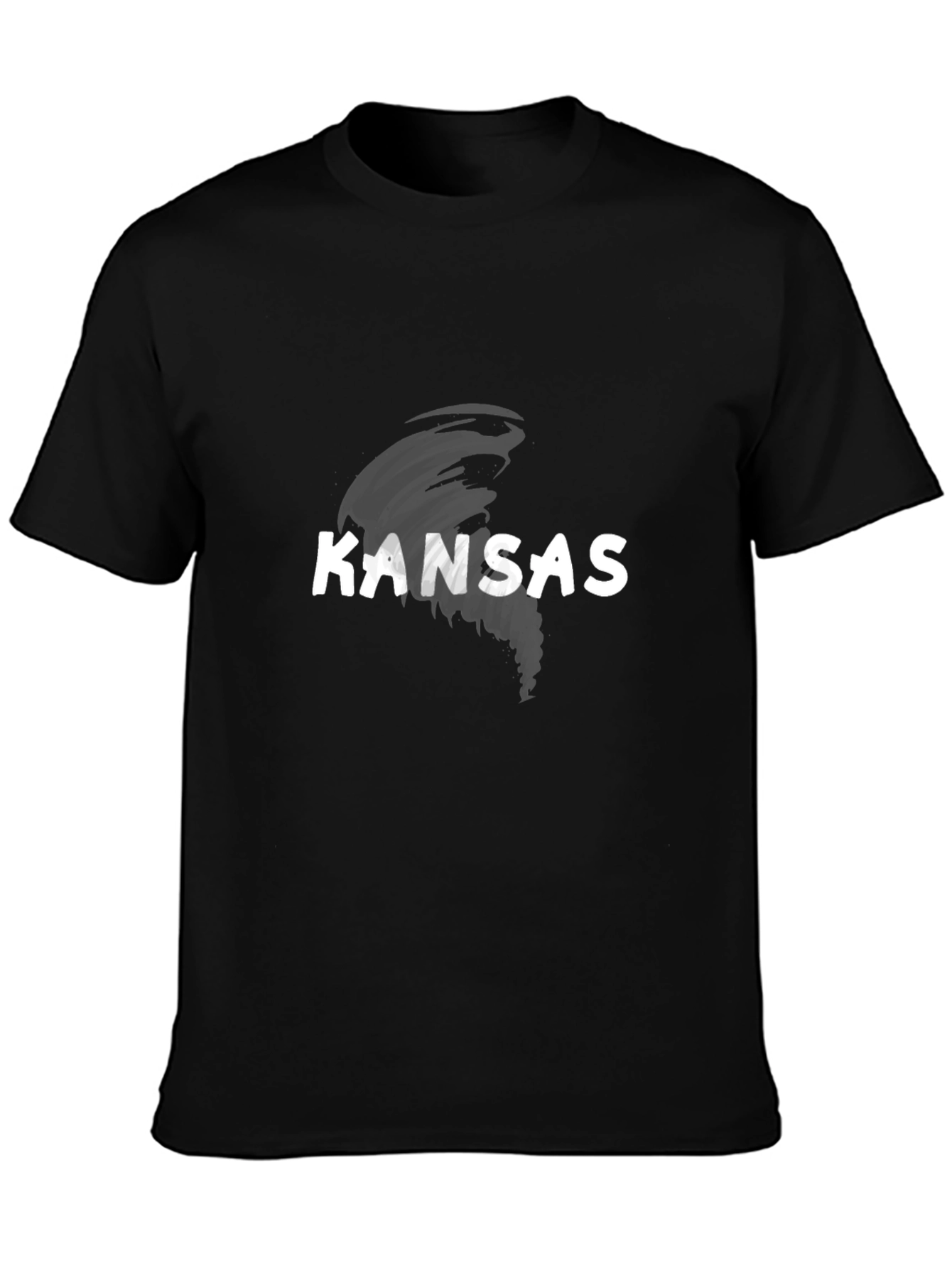 Kansas Tornado Graphic Tee - Black Cotton T-Shirt