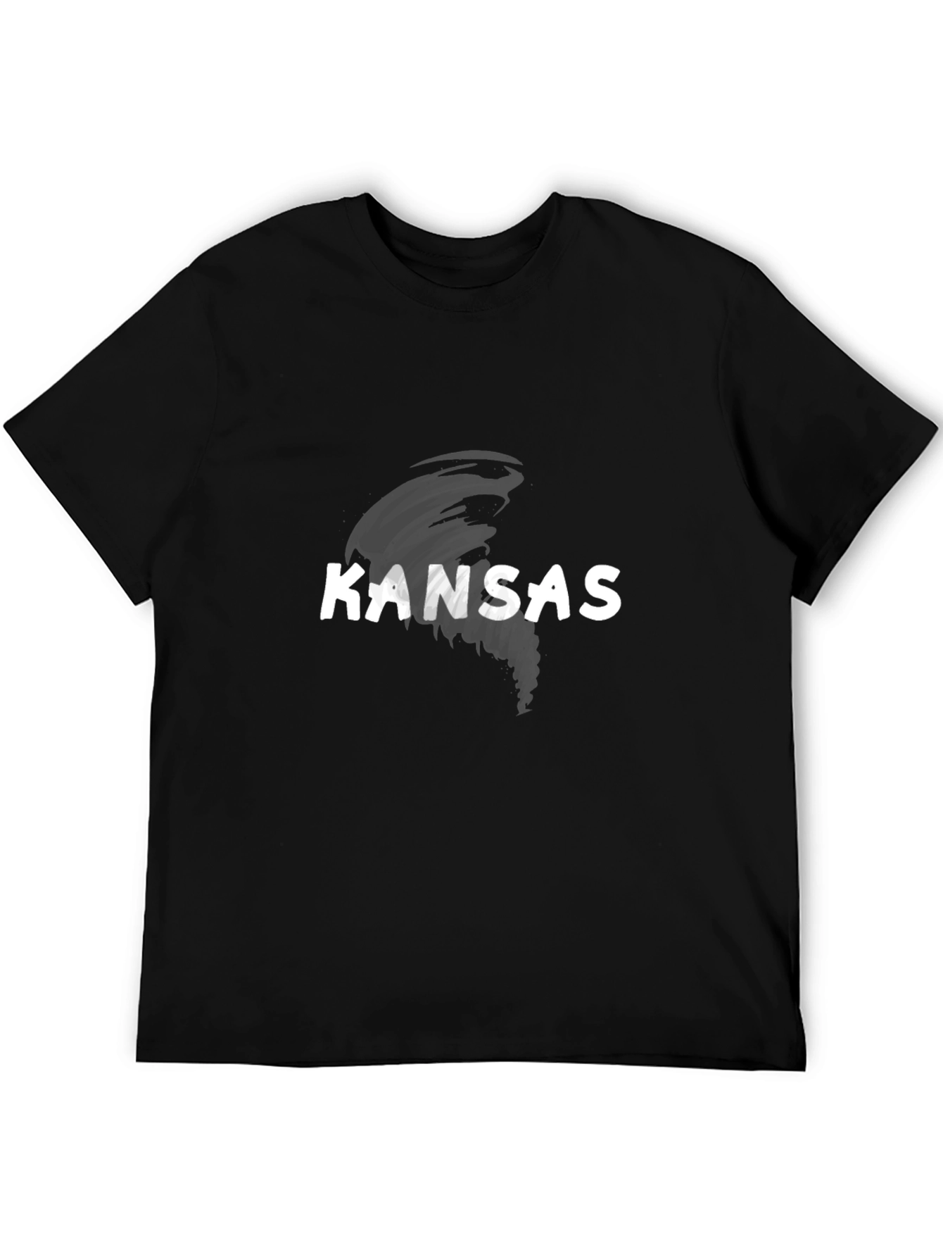 Kansas Tornado Graphic Tee - Black Cotton T-Shirt
