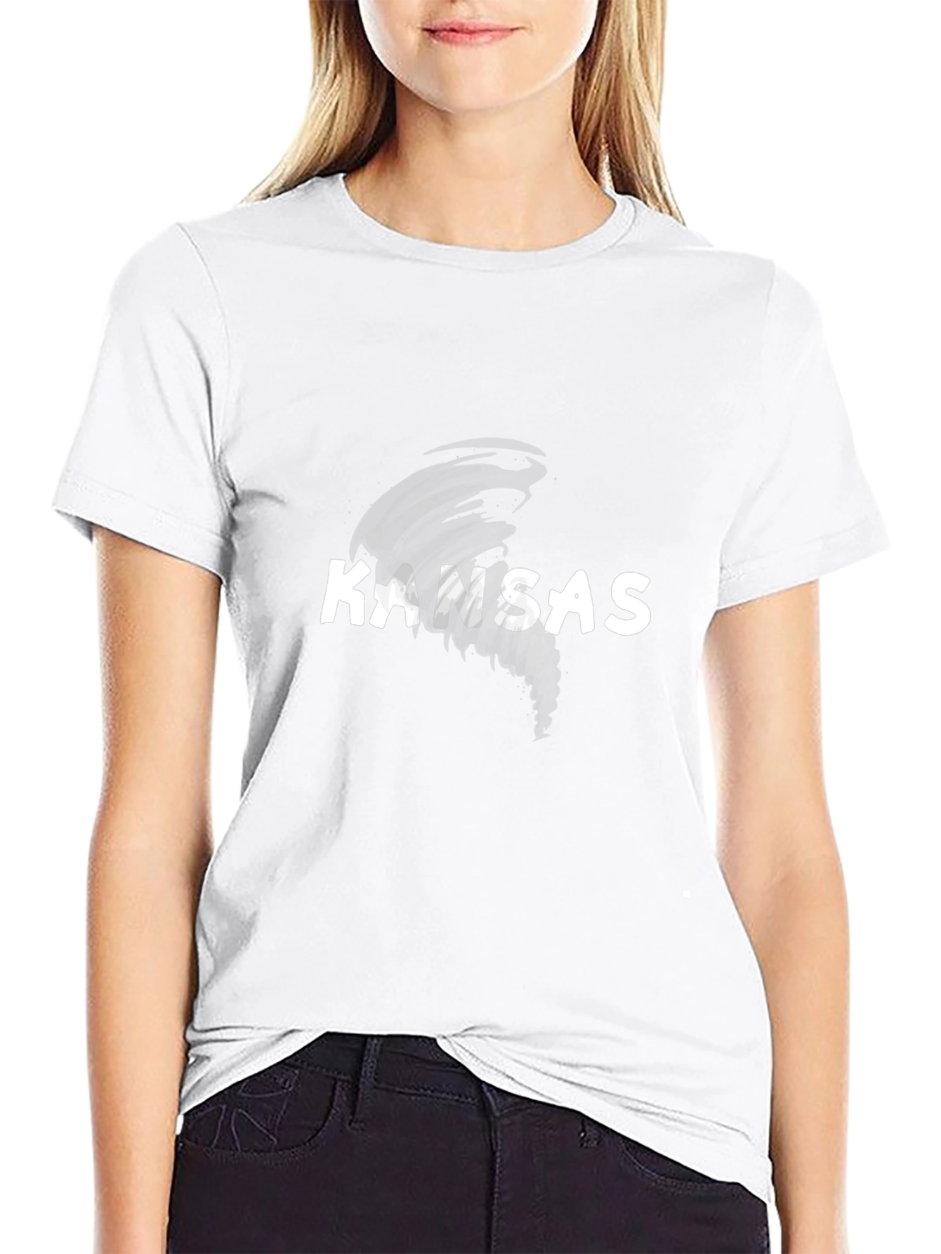 Kansas Tornado Graphic Tee - Black Cotton T-Shirt